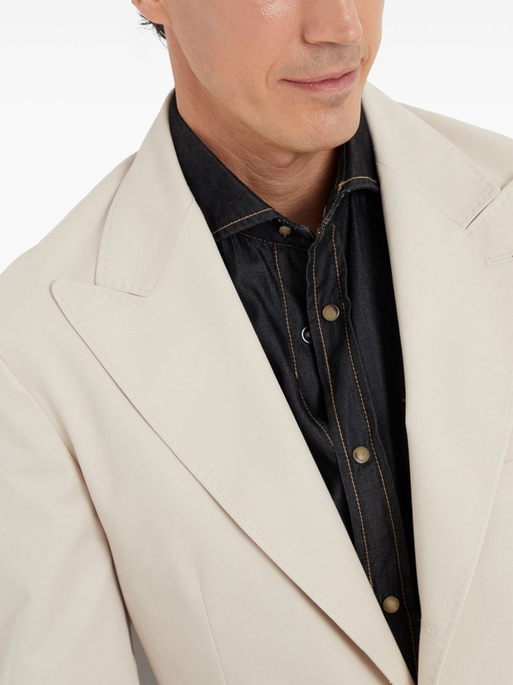 deconstructed gabardine large lapels blazer - 5