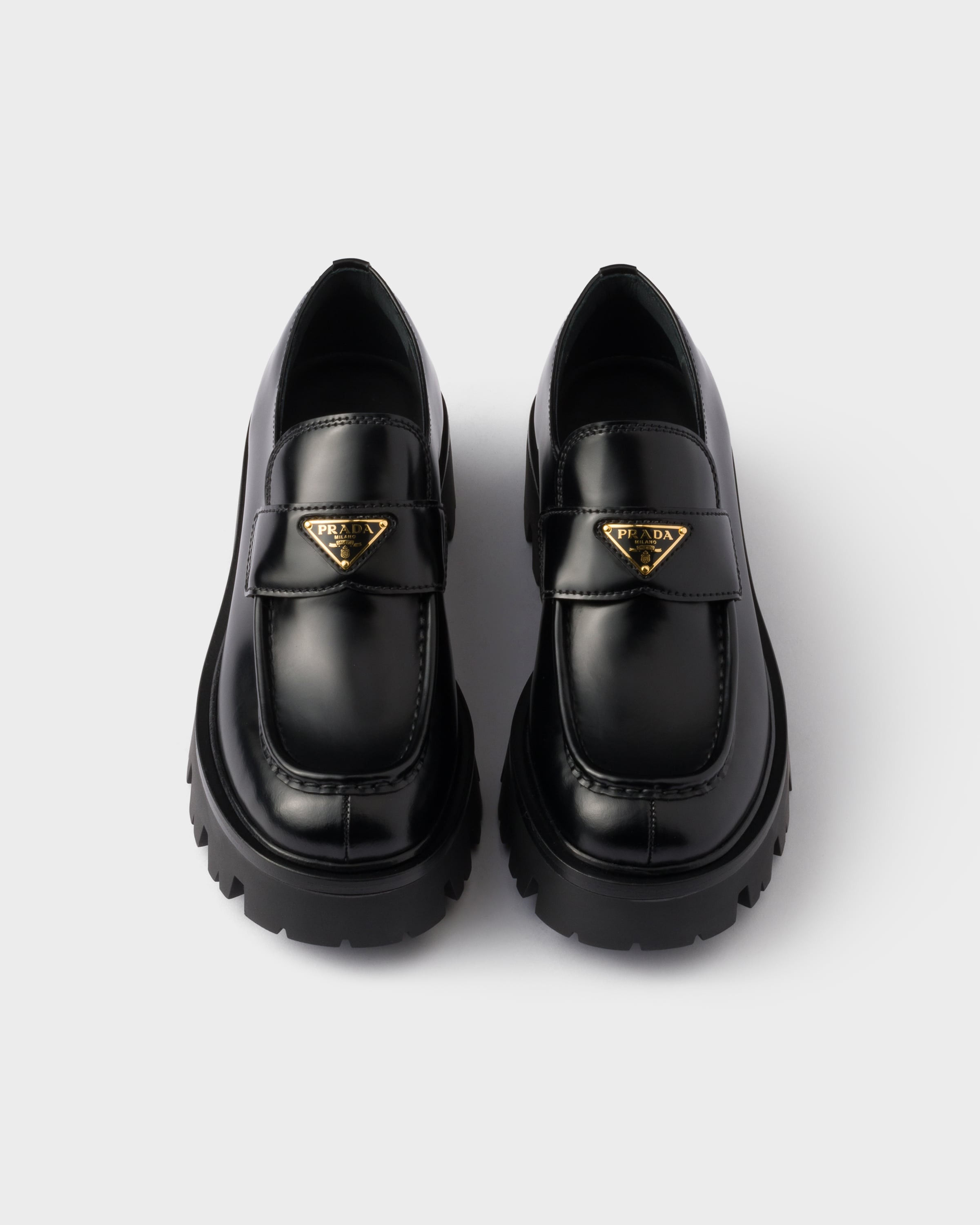 Brushed leather loafers - 3