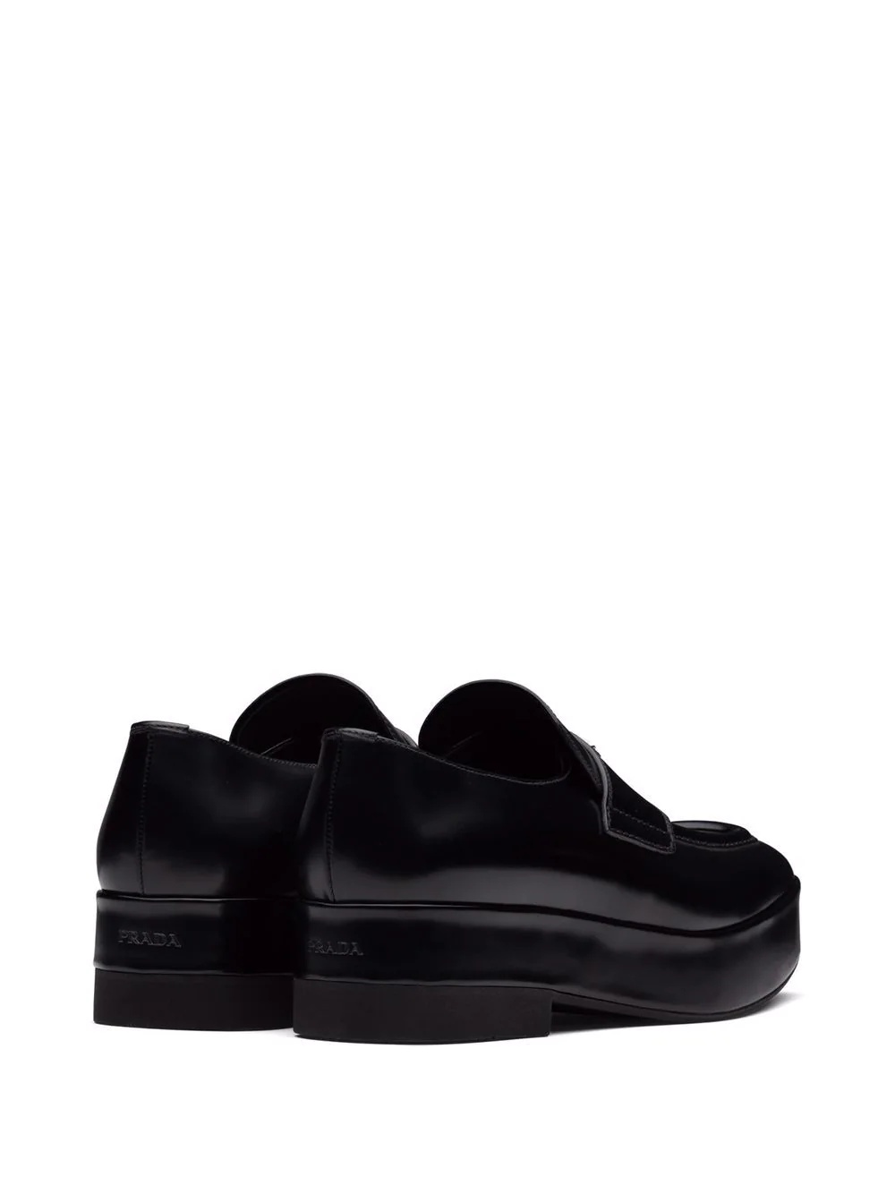 logo-plaque square-toe loafers - 3