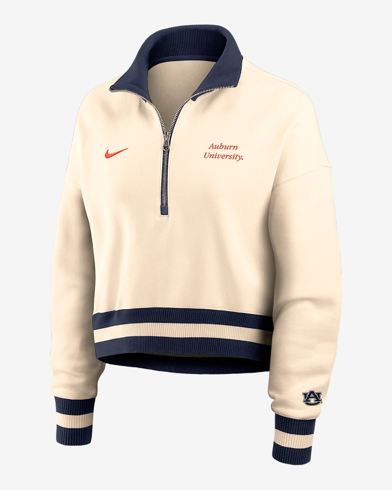 Auburn Legacy Women's Nike College Cropped 1/4-Zip Crew - 1