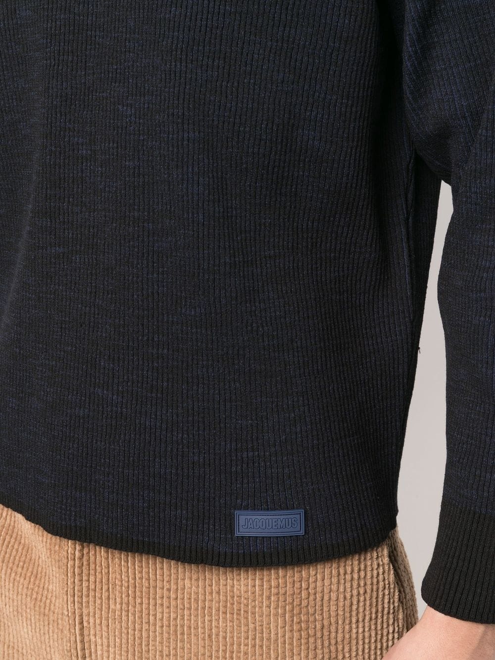 ribbed-knit button-placket jumper - 5