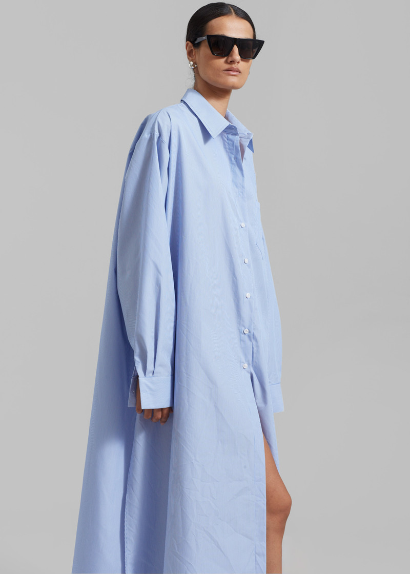 Avery Shirt Dress - Blue Stripe 2