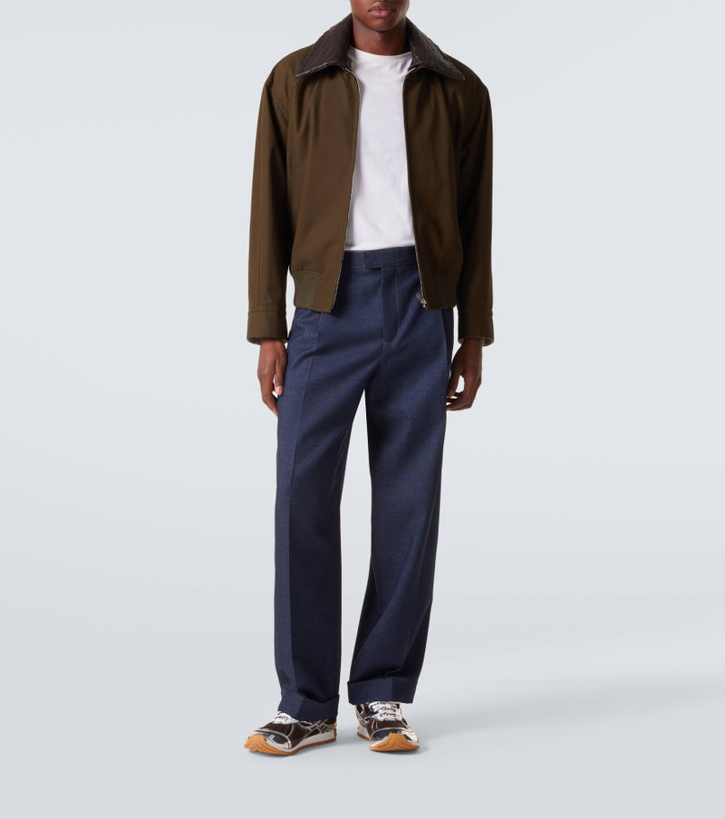 Bottega Veneta Leather-trimmed cotton twill blouson jacket outlook