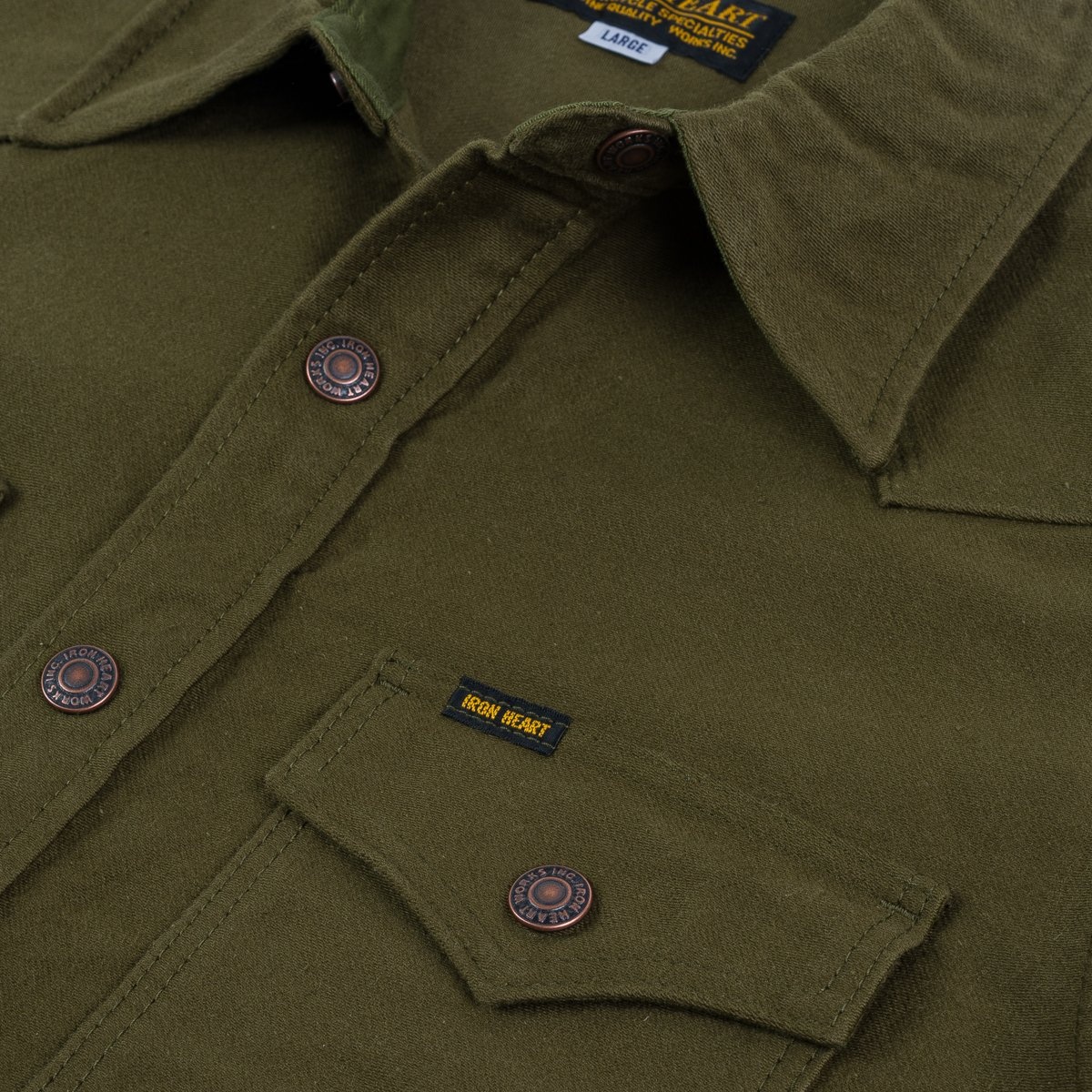 IHSH-331-ODG 12oz Moleskin CPO Shirt - Olive - 11