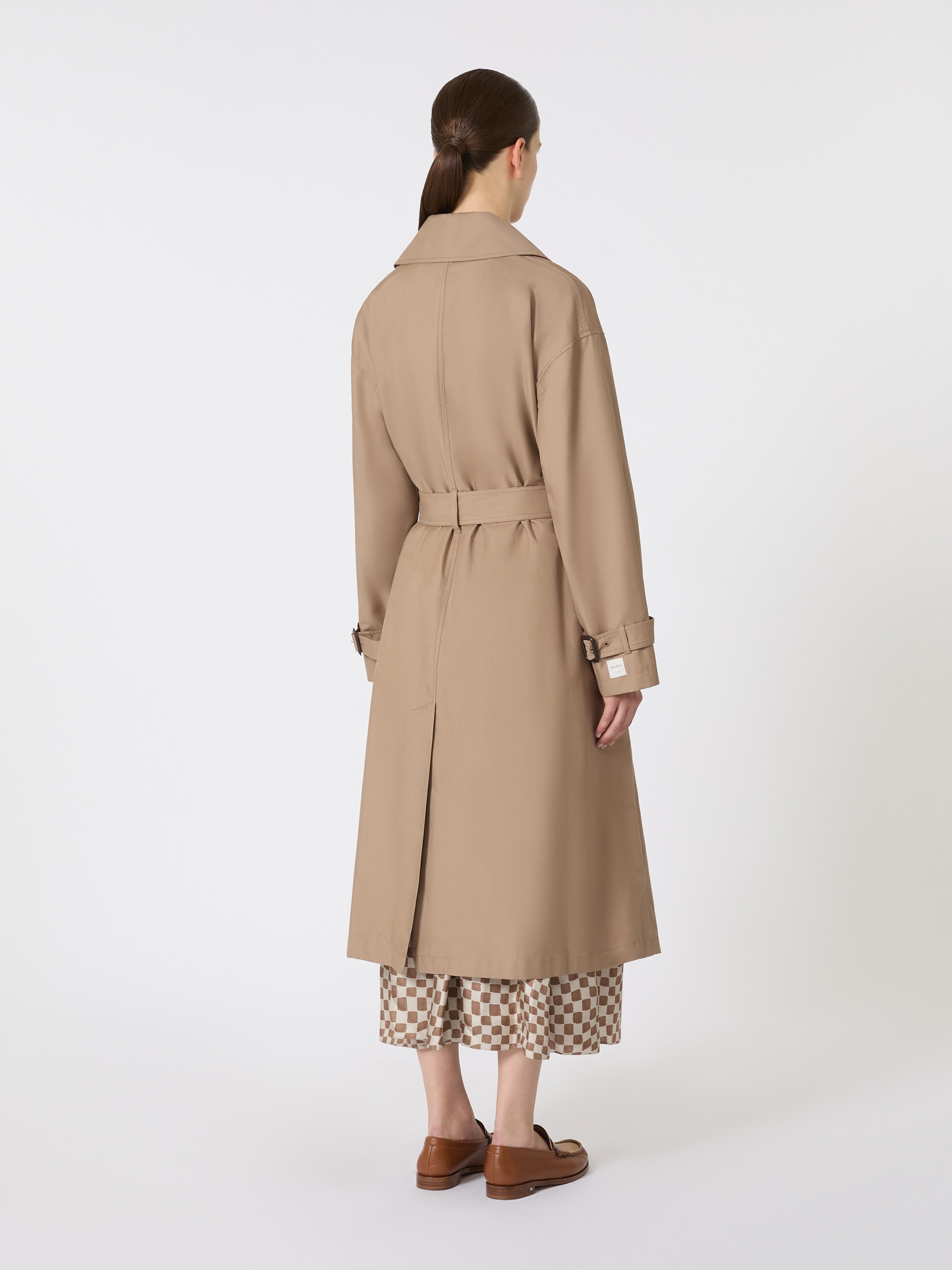 FIORITO Long water-repellent cotton twill trench coat - 4