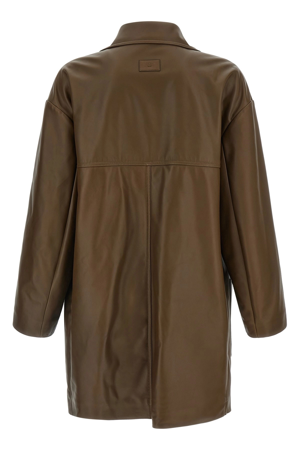 Double-breasted leather coat - 2
