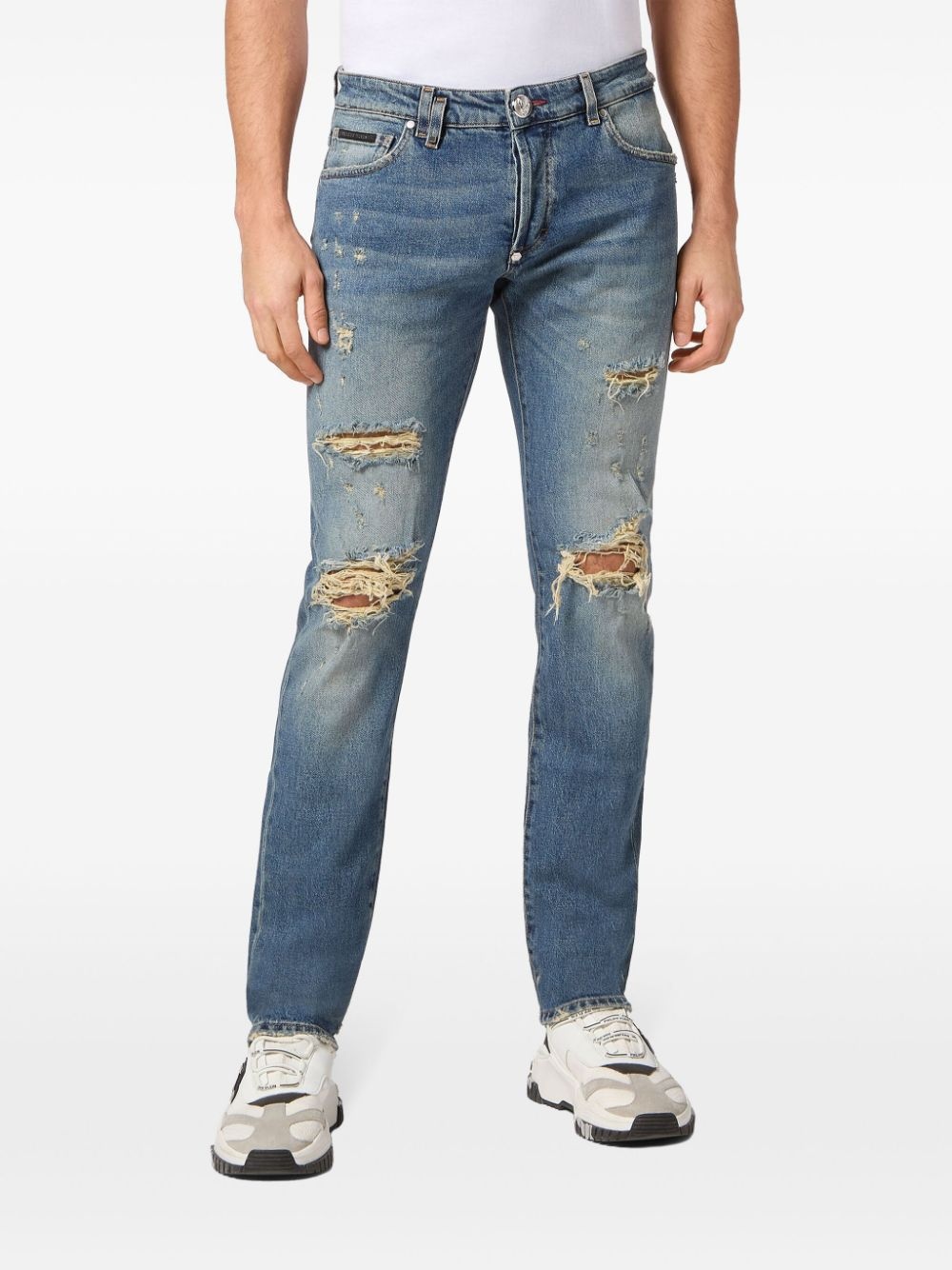 ripped-detail skinny jeans - 3
