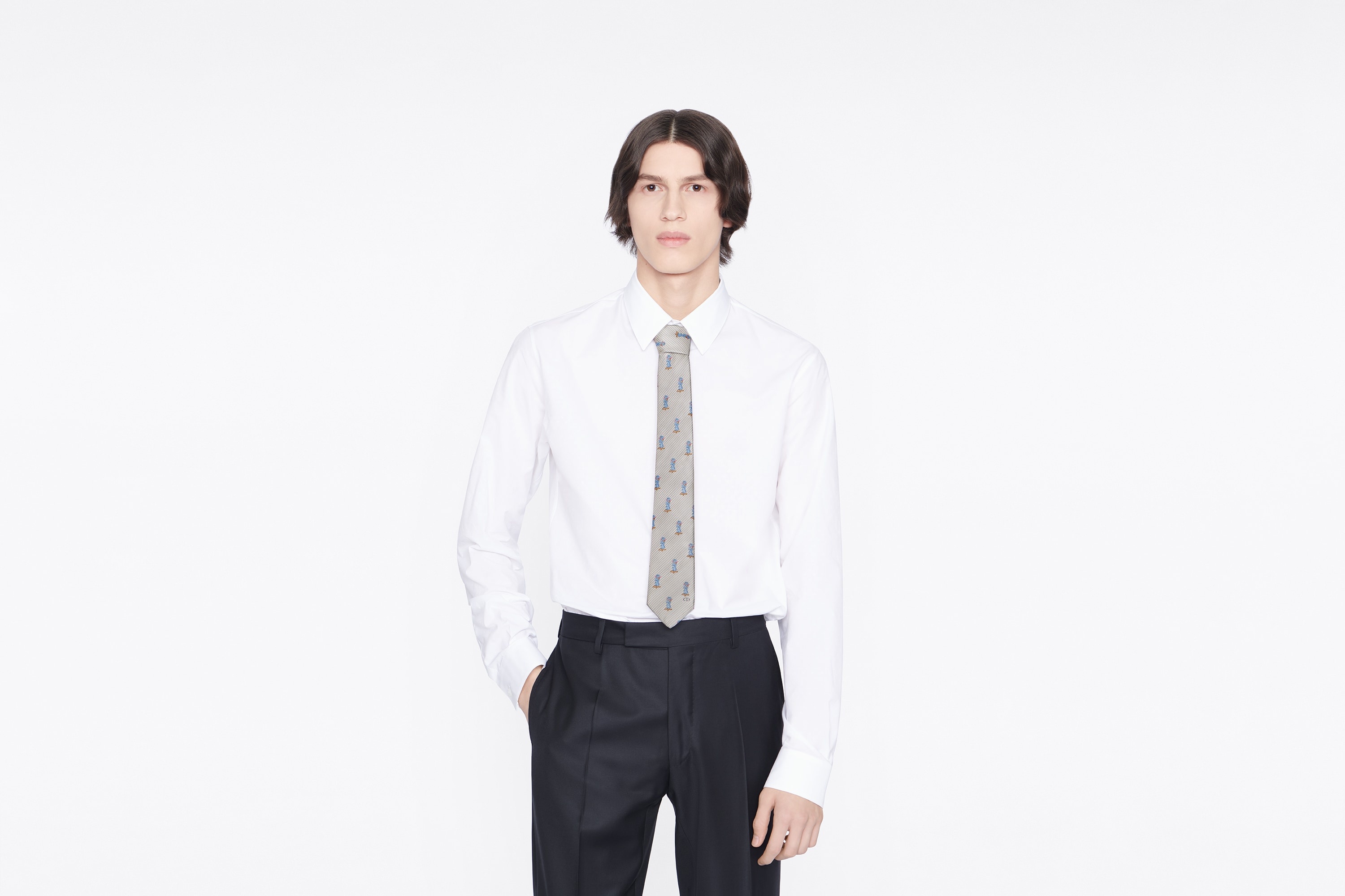 Tie with Bobby Motif and Stripes - 3