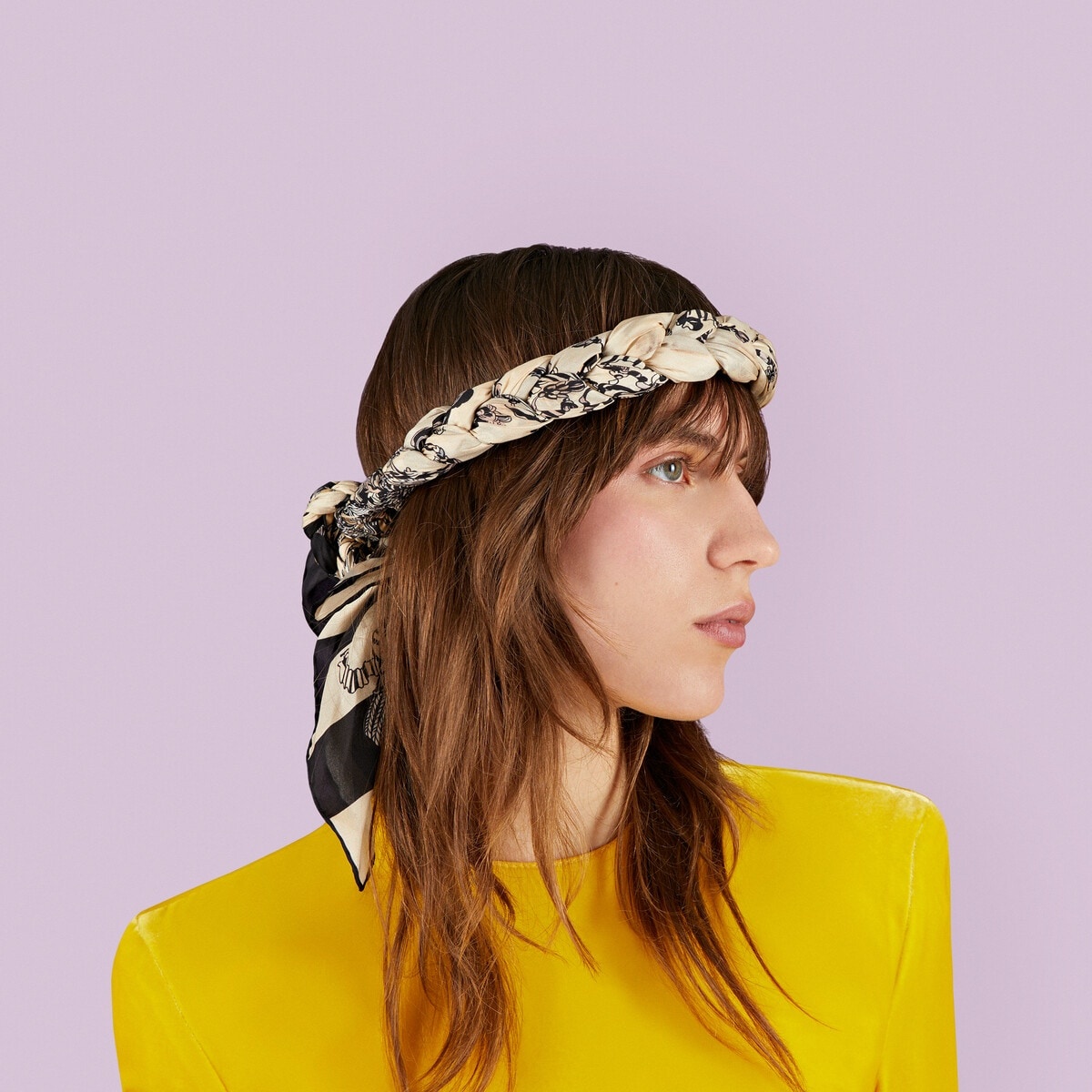 Roi soleil print silk headband - 3