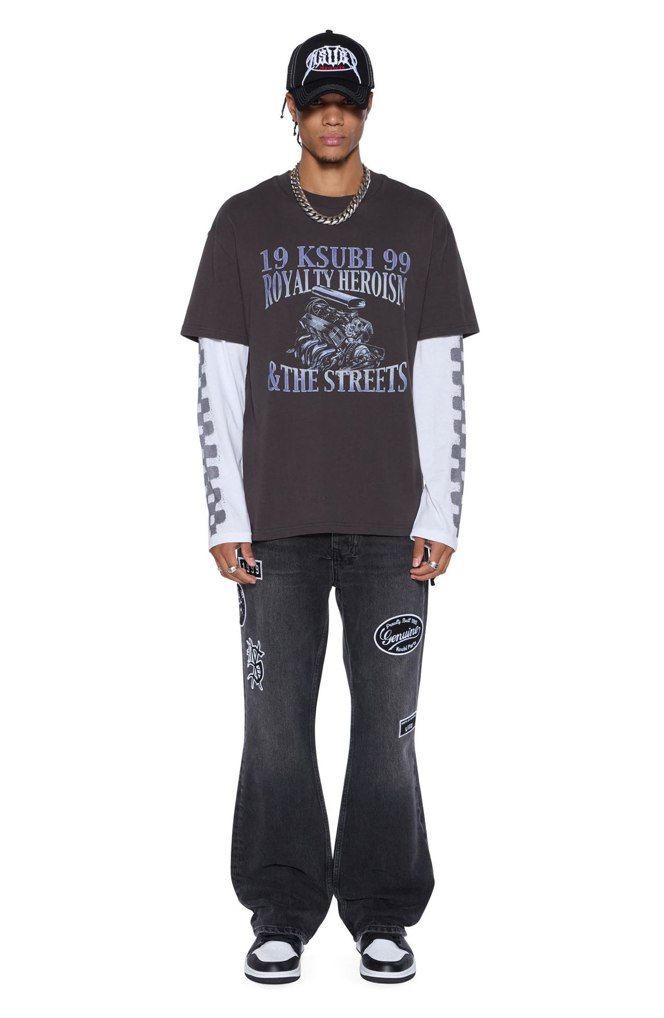 Ksubi Engine Layered Long Sleeve Graphic T-Shirt in Black at Nordstrom - 3