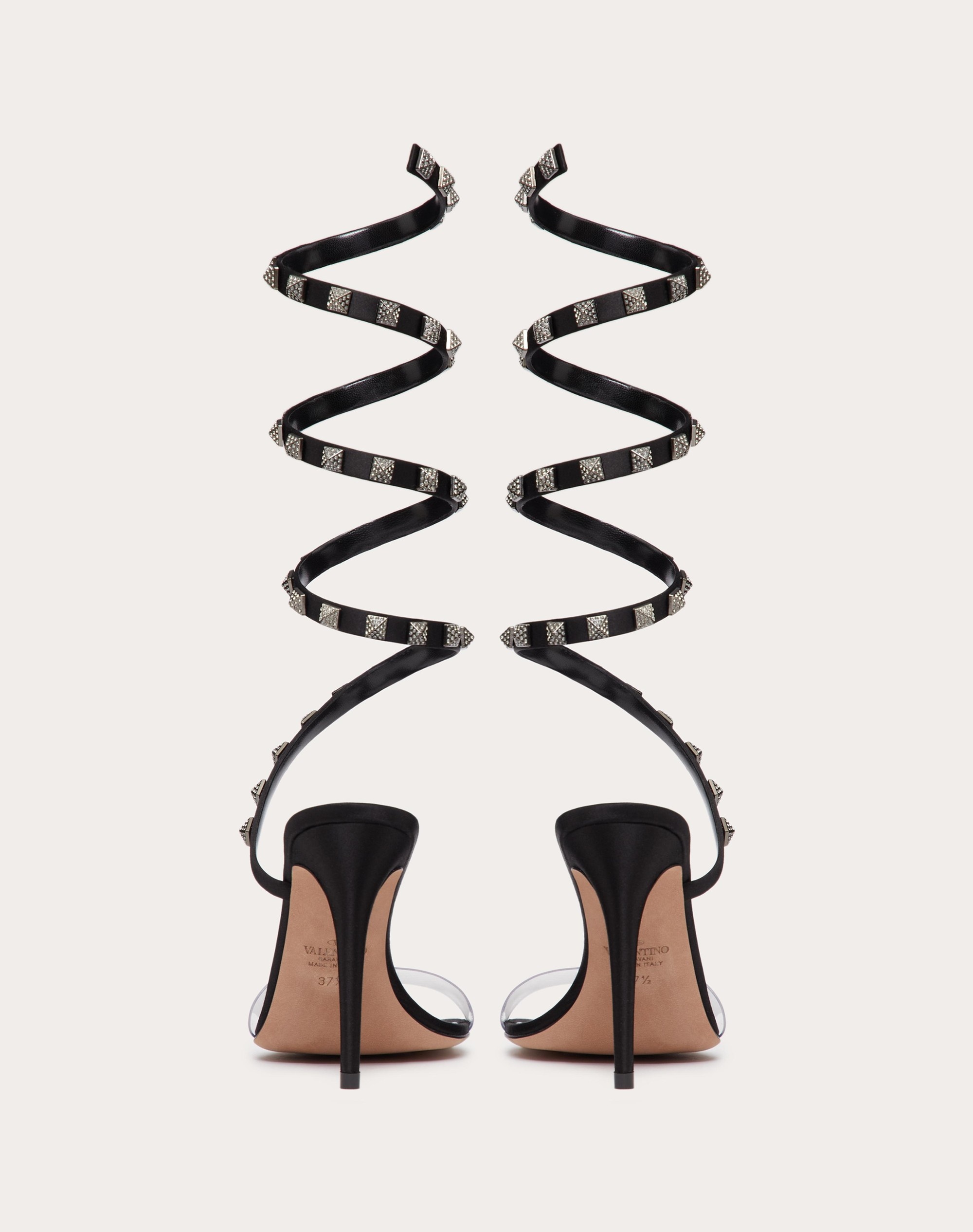 ROCKSTUD SATIN SANDAL 100 MM - 3