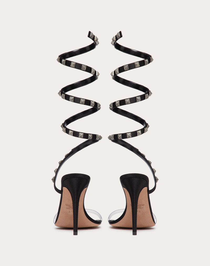 ROCKSTUD SATIN SANDAL 100 MM 3