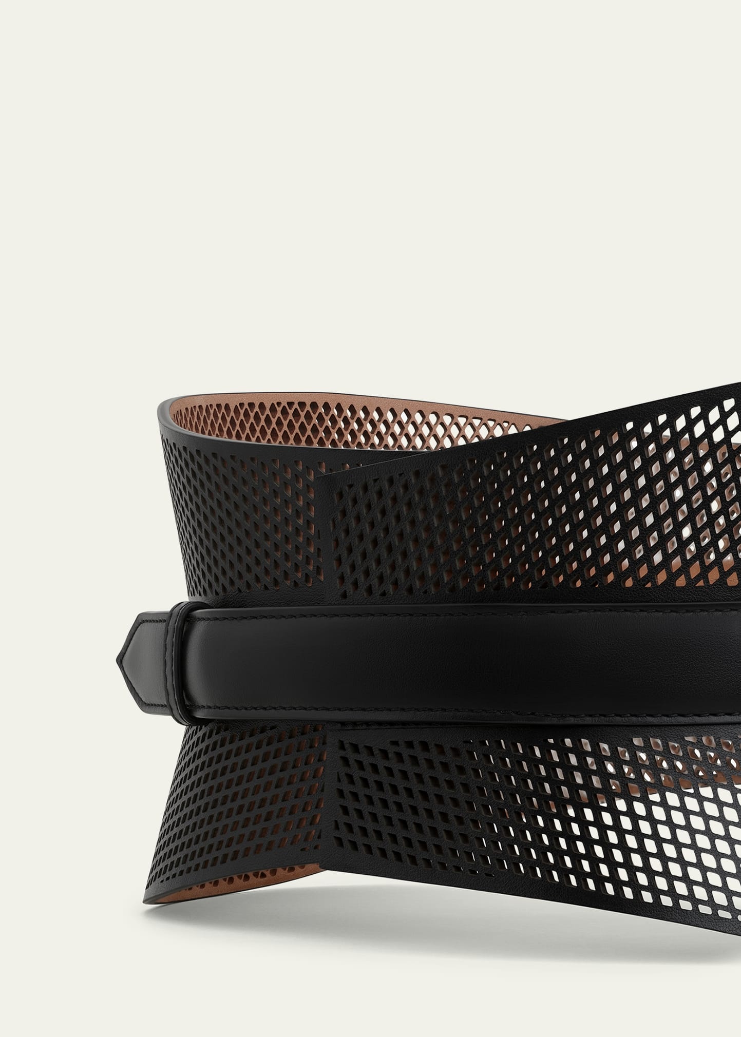 Curved Wide Bustier Leather Belt - 3