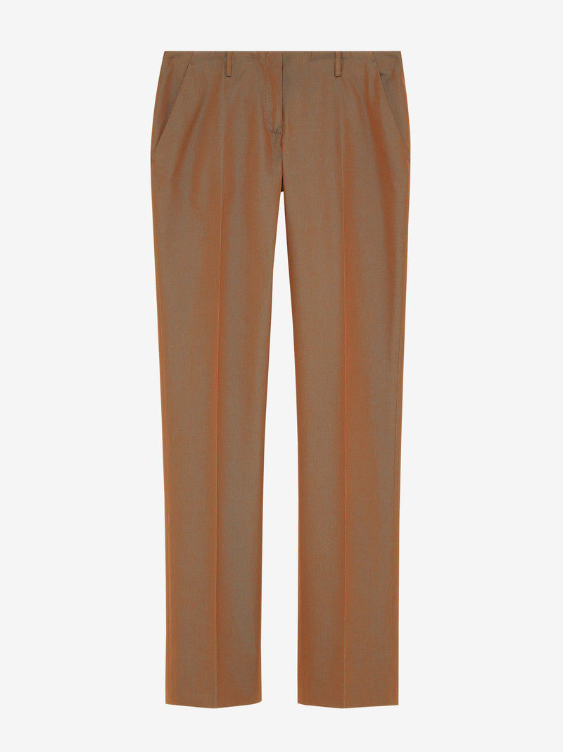 Women's Iridescent Bumster Trousers in Brown - 1