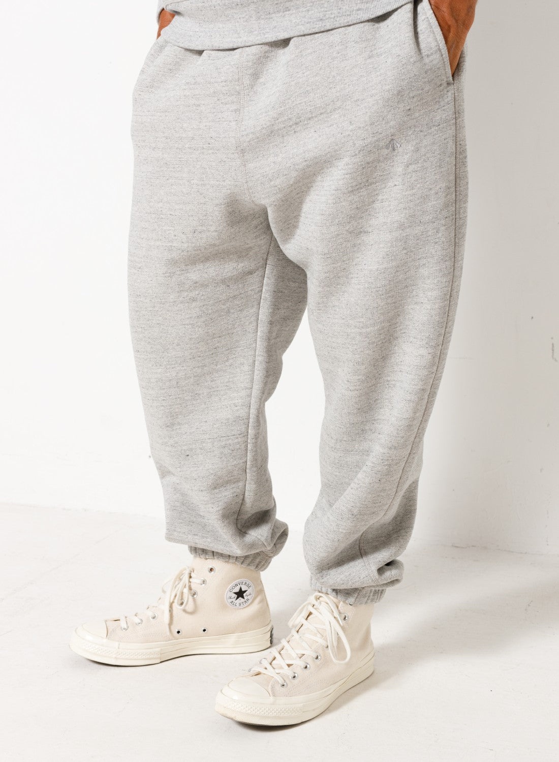 Embroidered Arrow Sweat Pant in Grey Marl - 3
