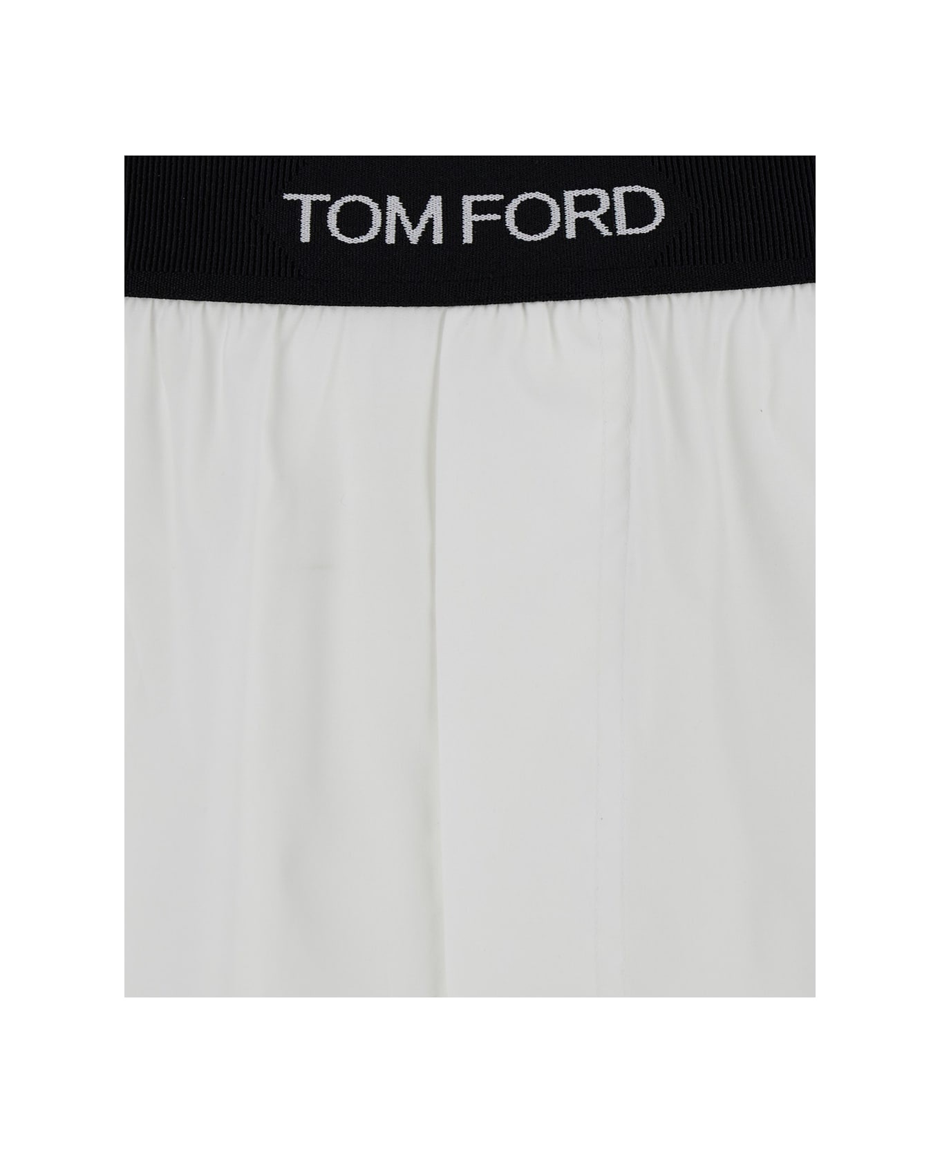 White Briefs With Branded Band In Tech Fabric Man - 3