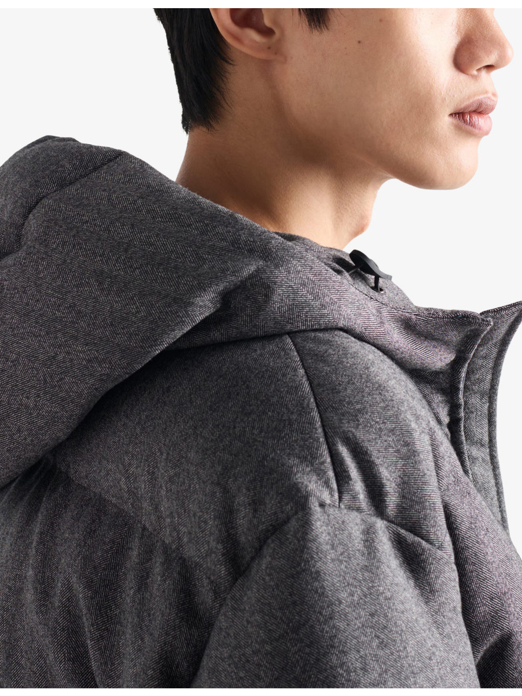 Logo-Plaque Hooded Wool Shell-Down Jacket - 5