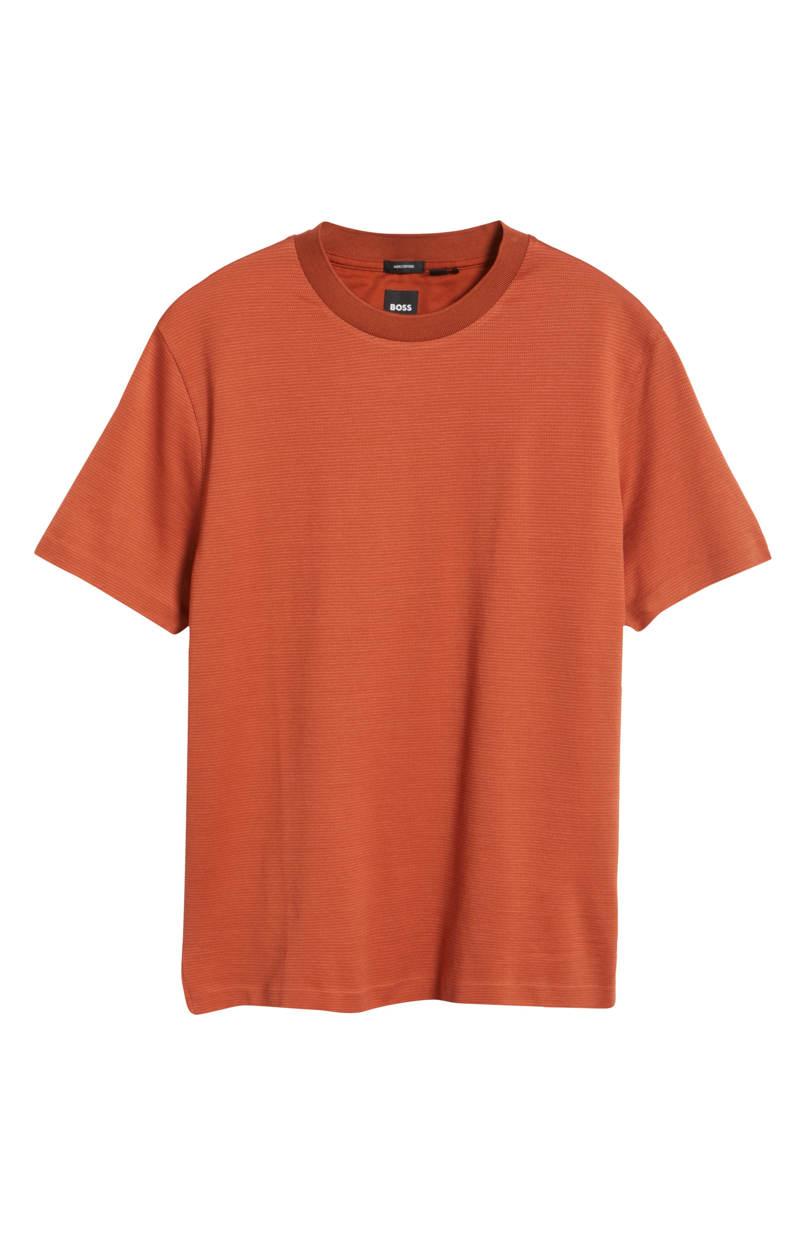 BOSS Thompson Pinstripe Cotton T-Shirt in Dark Orange at Nordstrom - 5