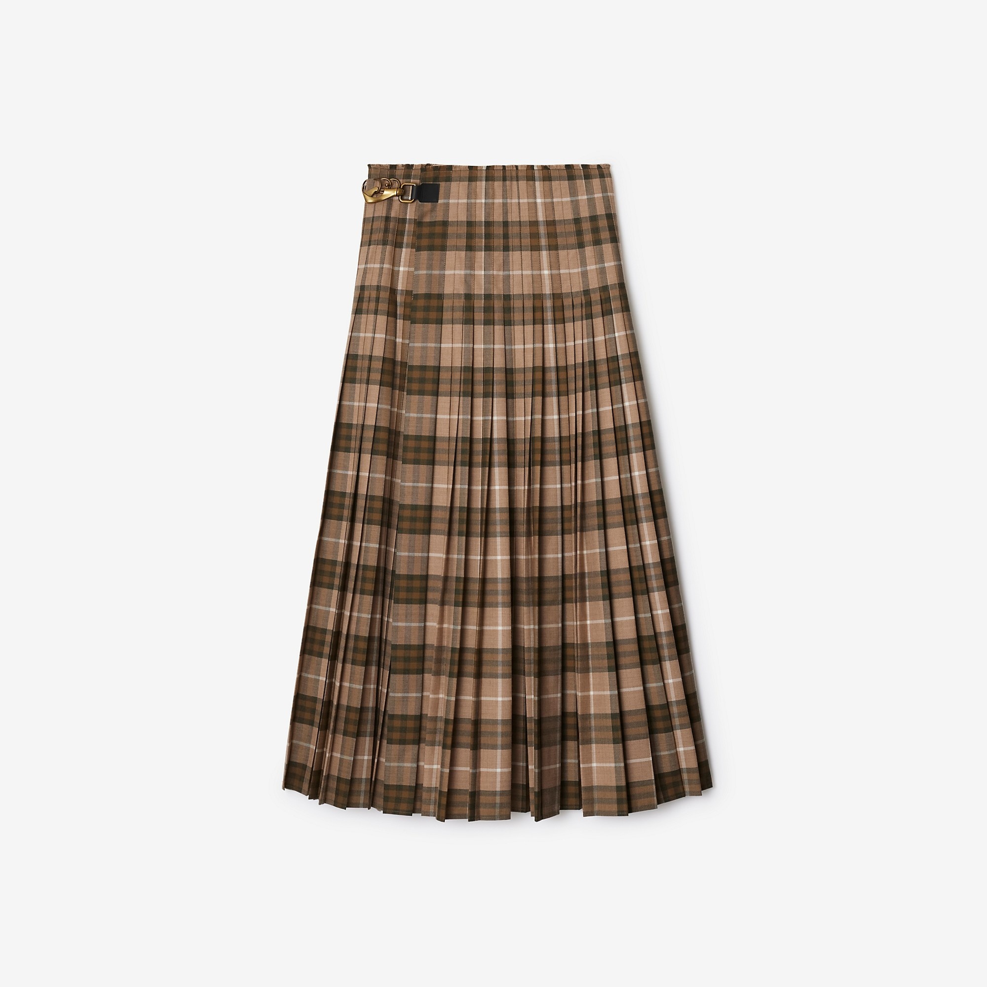 Check Wool Blend Maxi Kilt - 1