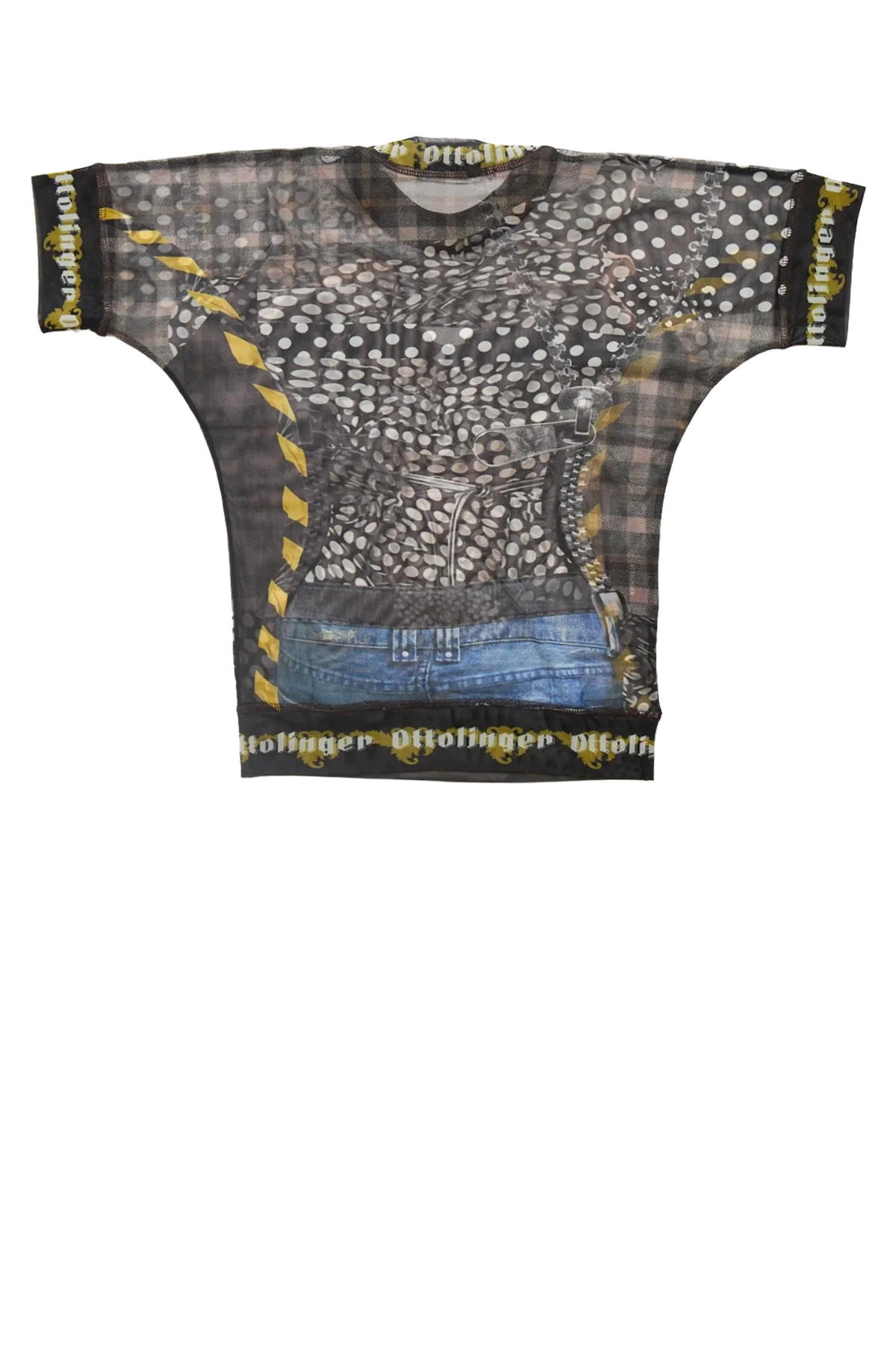 Ottolinger Mesh T-Shirt Polka Dot Zip Print - 2