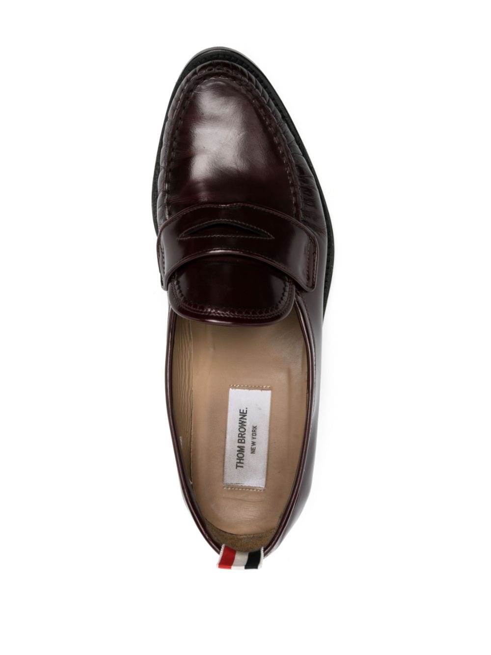 pleated leather penny loafers - 4
