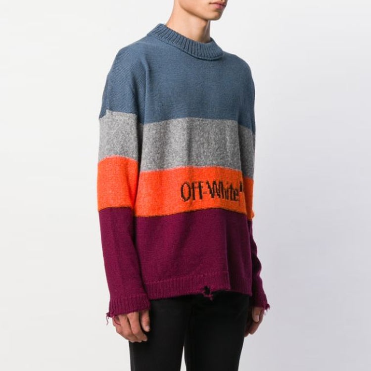 Off-White Multi-color Stripe Sweater Men Multi-color OMHE016F19E370281910 - 3