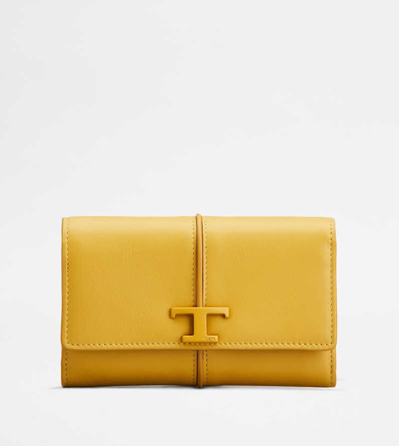 T TIMELESS WALLET IN LEATHER - YELLOW 1