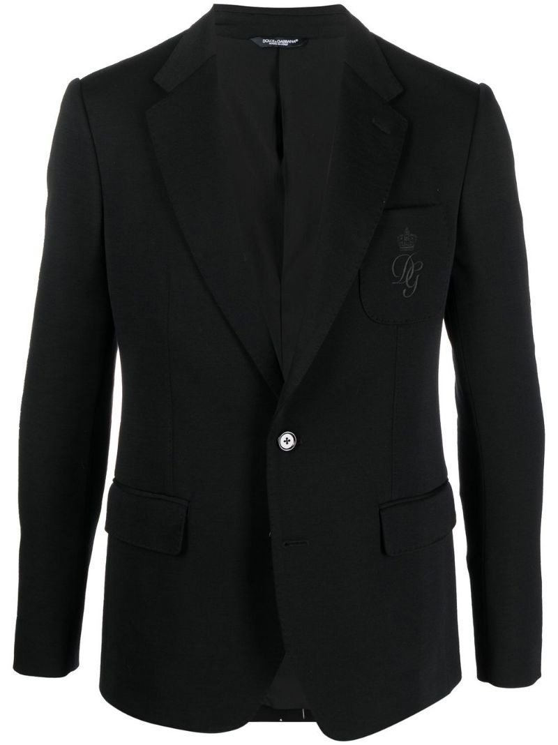 embroidered logo blazer - 2