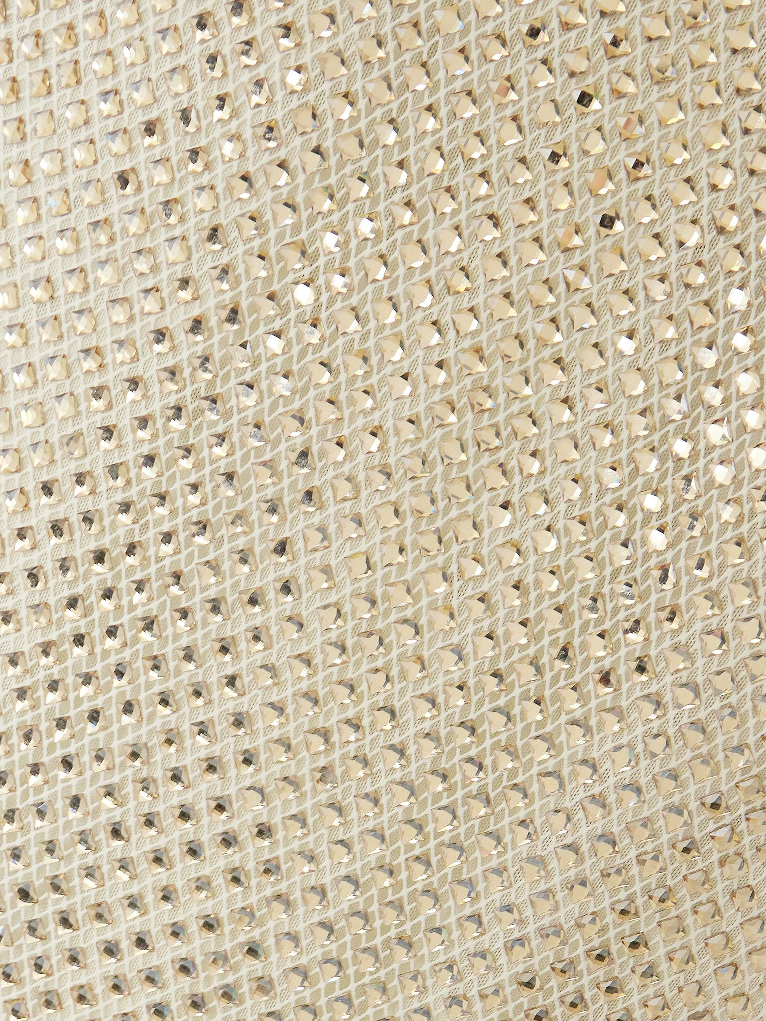 Crystal-embellished stretch-mesh maxi dress Cream - 4
