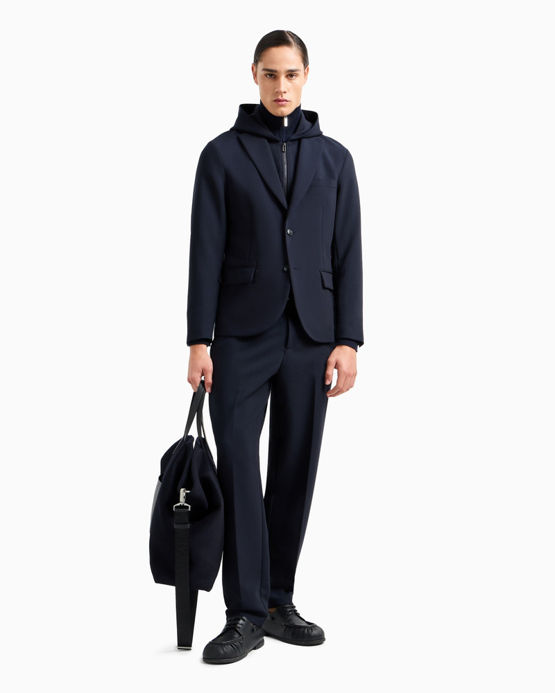 EMPORIO ARMANI Viscose-blend elasticated-waist trousers outlook