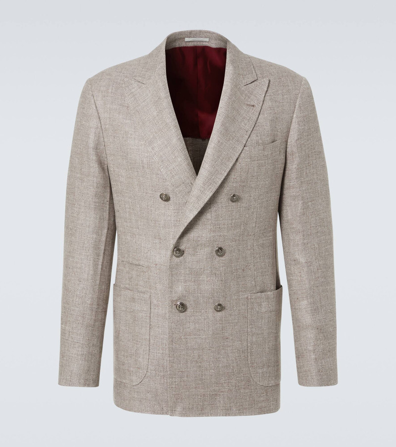 Double-breasted linen, wool, and silk blazer 1