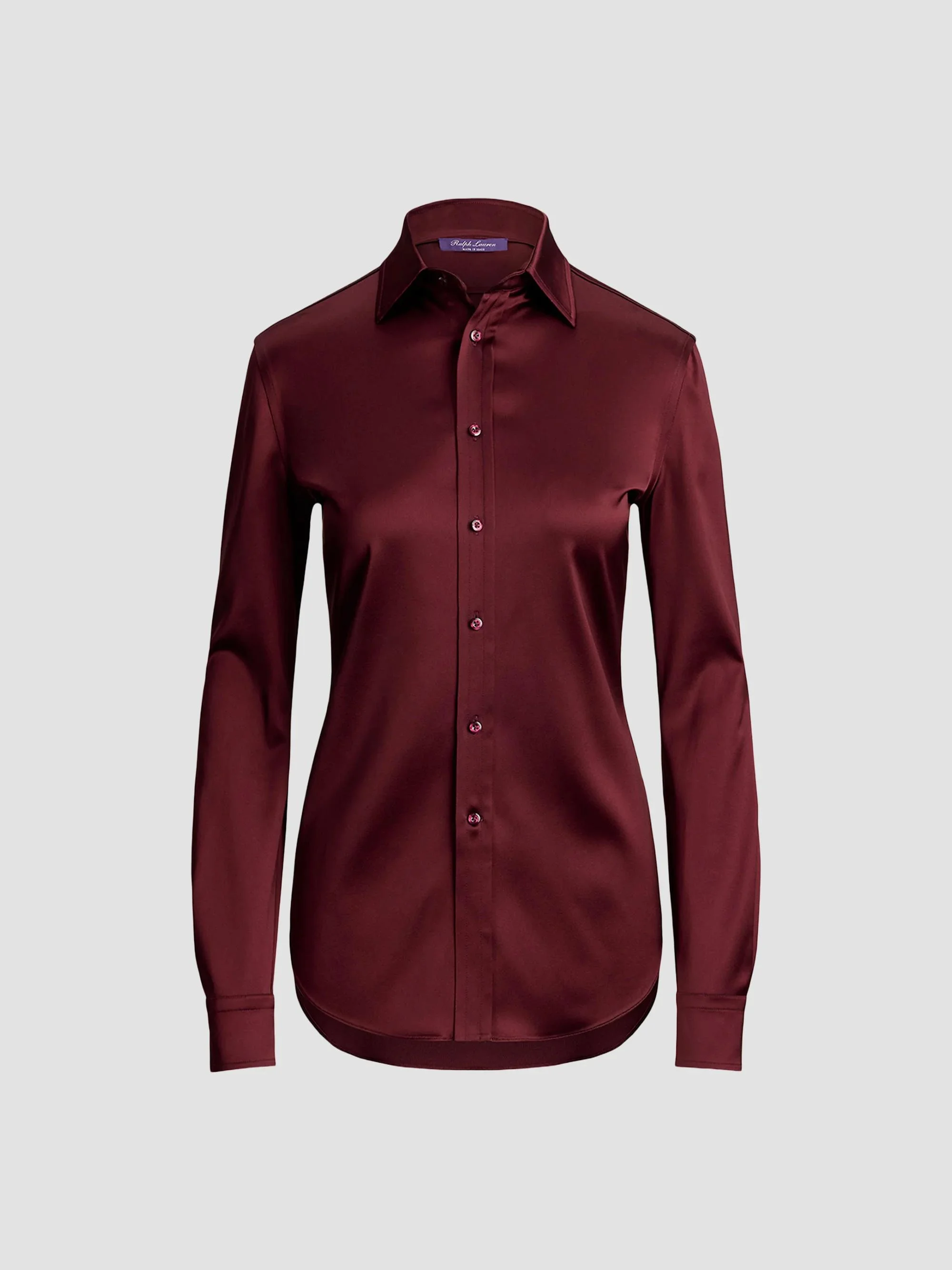 Women's Cameron II Satin Straight-Fit Shirt - Red - 1