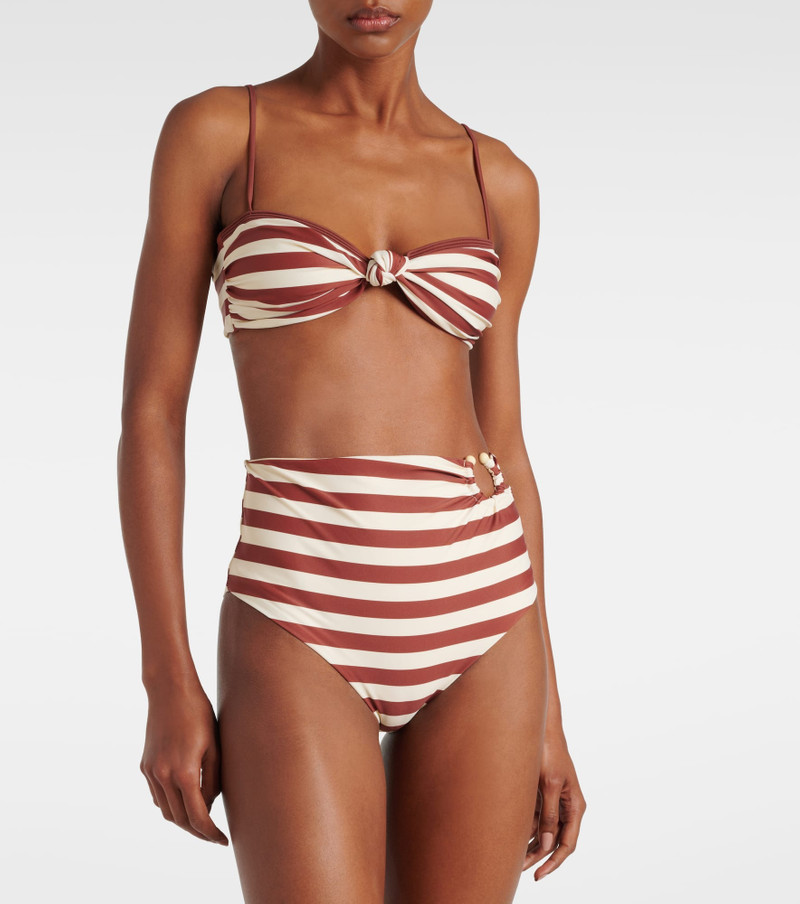 Johanna Ortiz Striped high-rise bikini bottoms outlook
