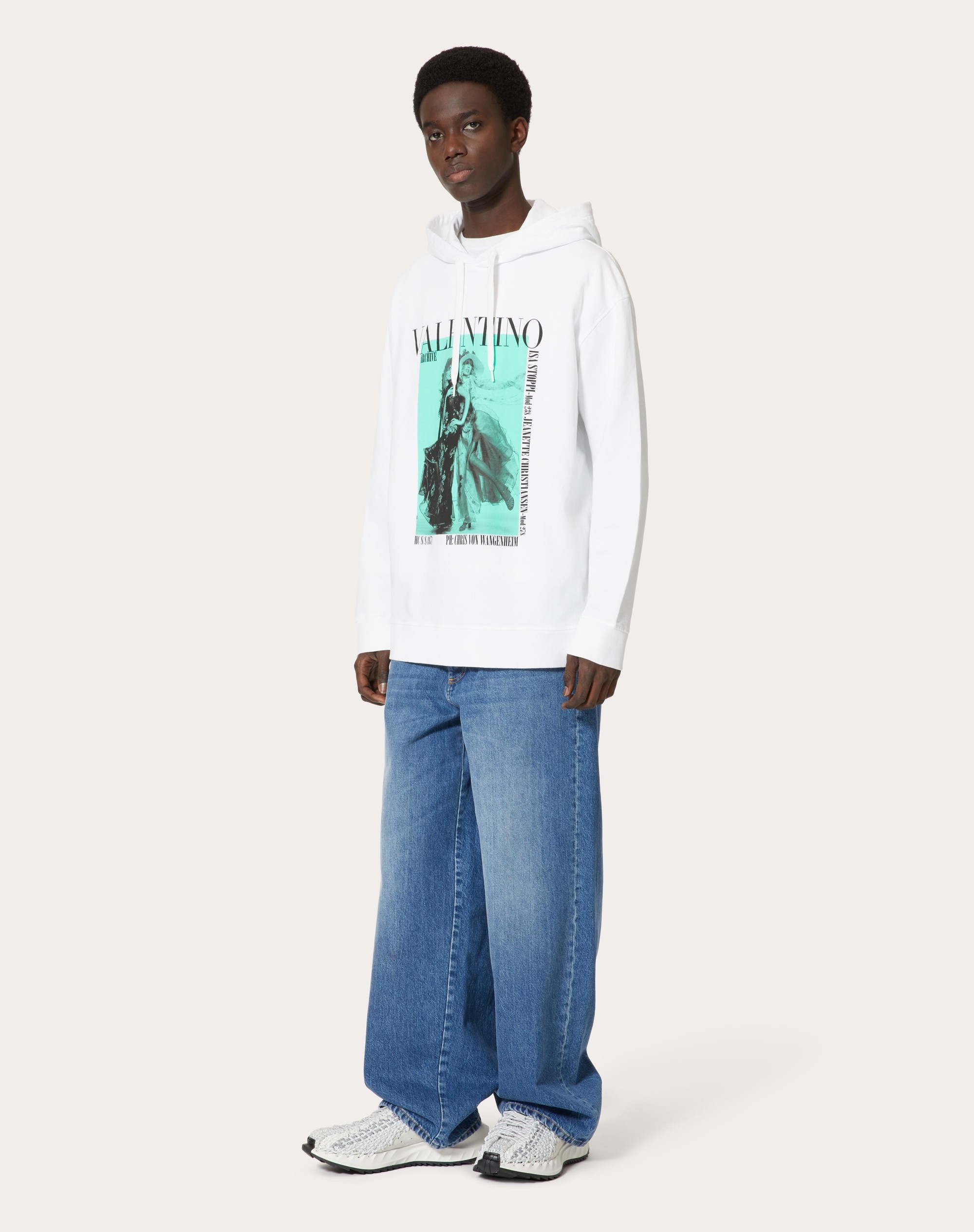 COTTON SWEATSHIRT WITH VALENTINO ARCHIVE 1971 PRINT - 2