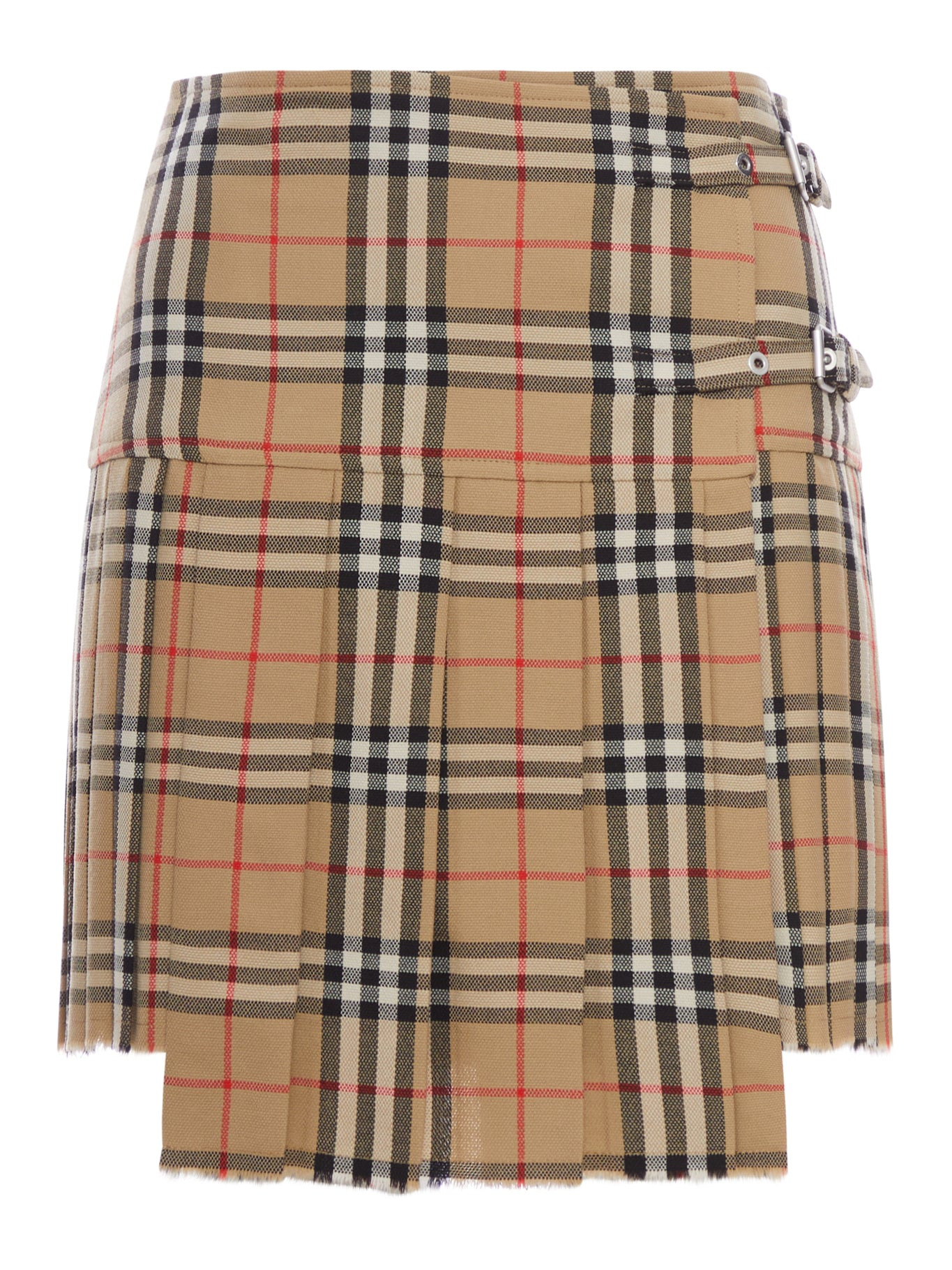 CHECK WOOL MINI KILT WITH PLEATED PLEATES - 2
