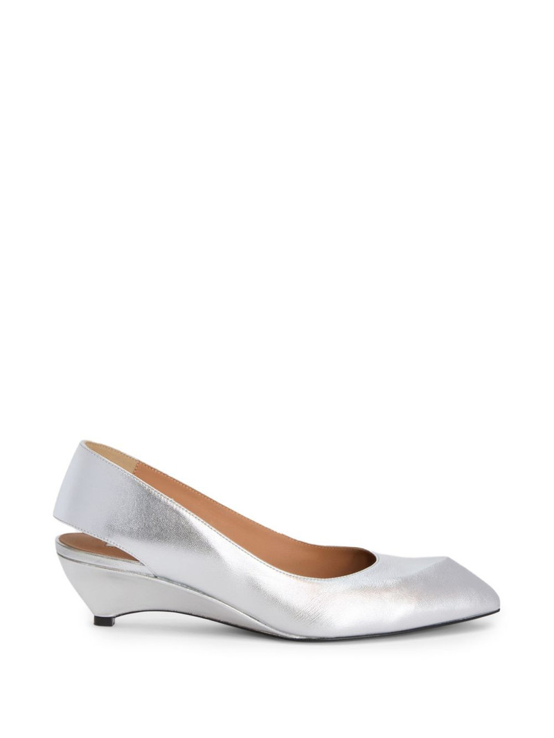 laminated leather slingback pumps 1