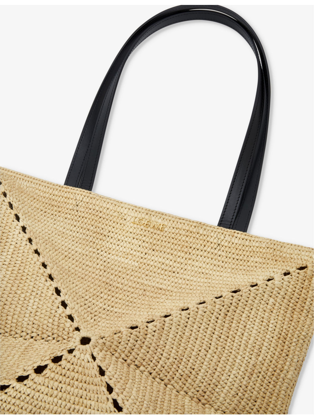 Loewe x Paula's Ibiza Puzzle Fold medium raffia tote bag - 3