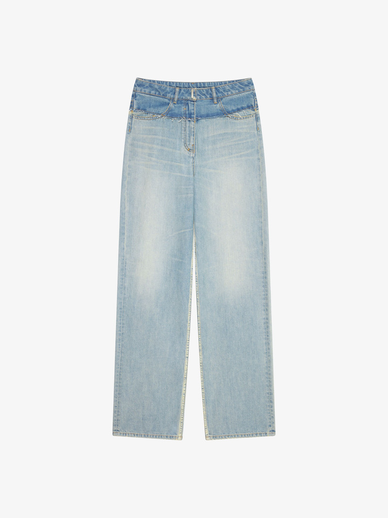 OVERSIZED JEANS IN MIXED DENIM - 1