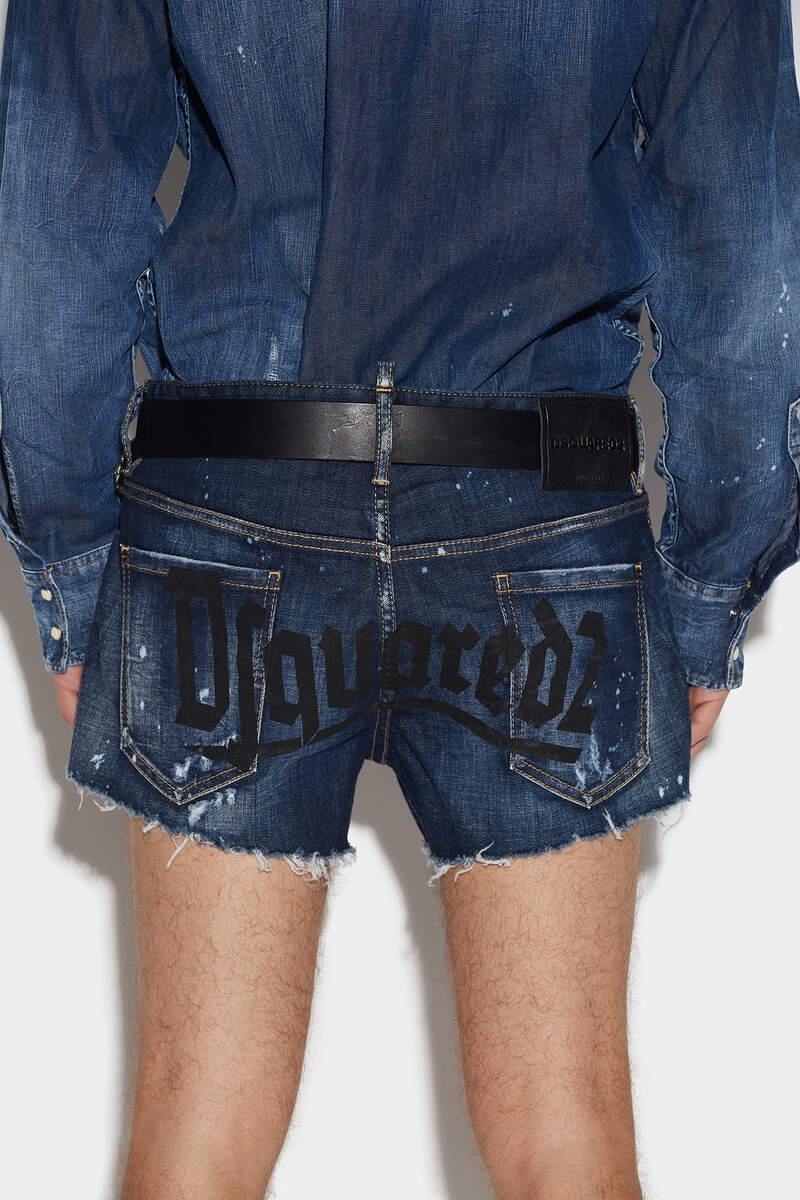 GOTH SURFER DARK RIPPED WASH SEXY 70'S SHORTS - 5