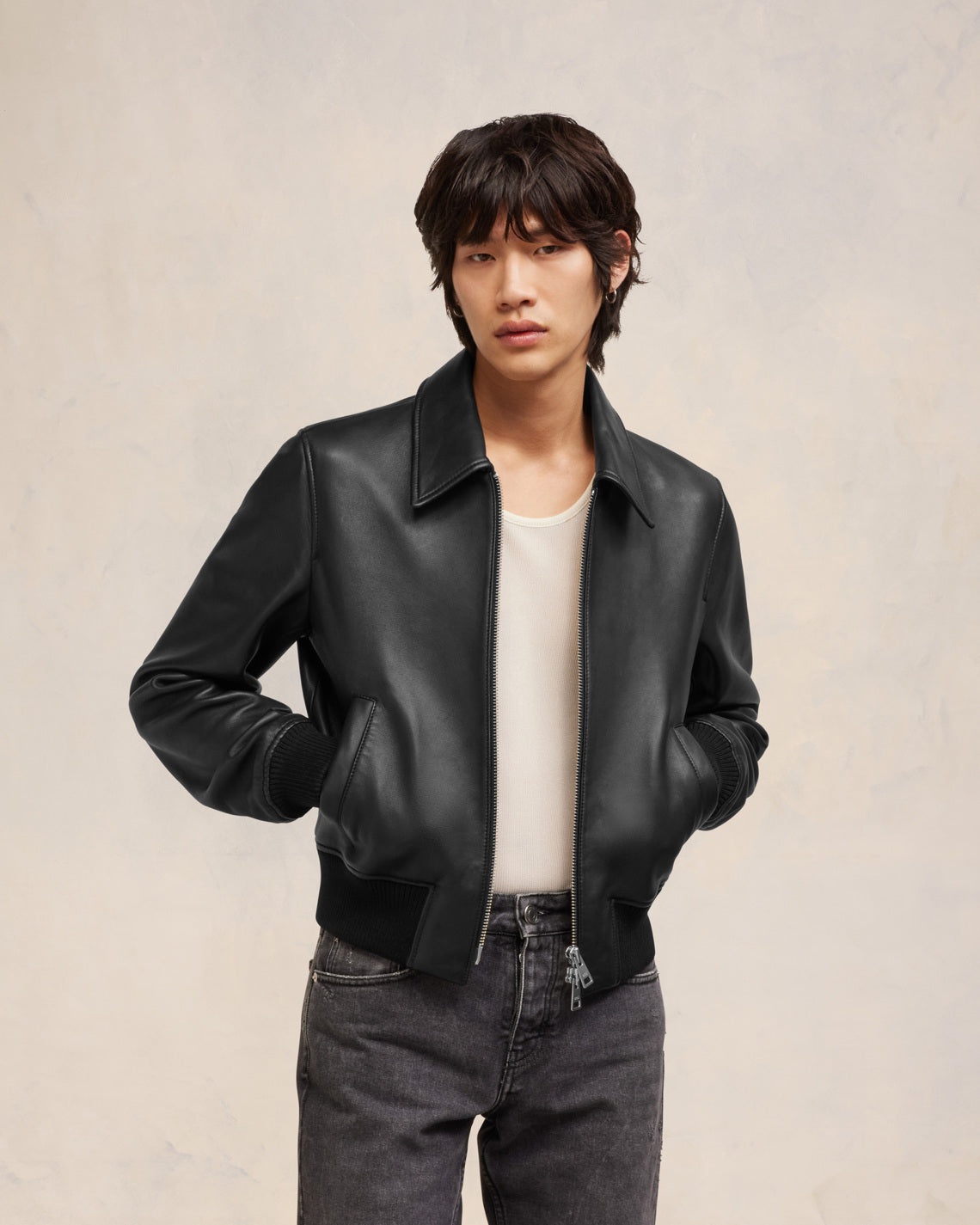 ZIPPED LEATHER JACKET - 3