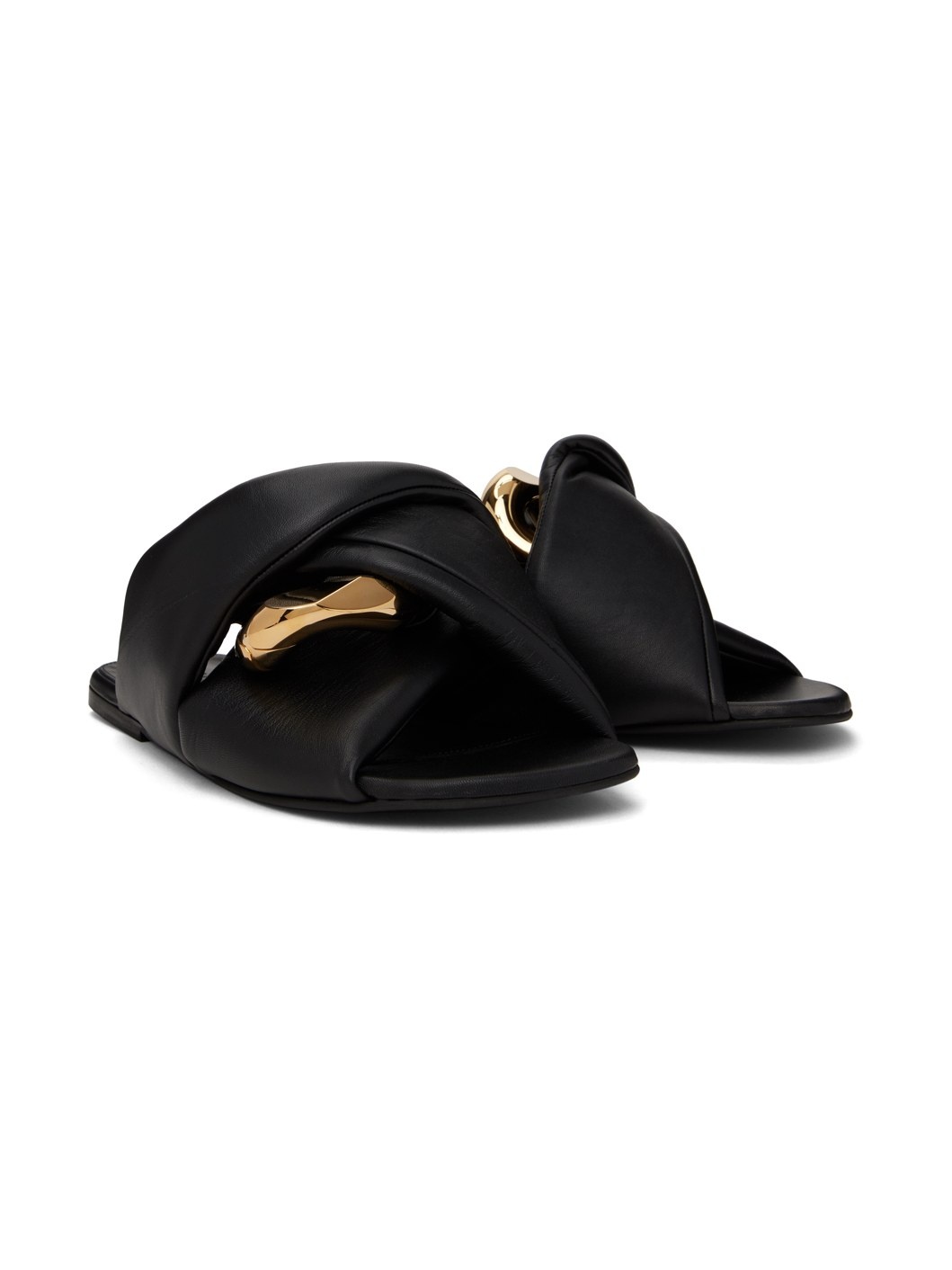 Black Chain Twist Sandals - 4