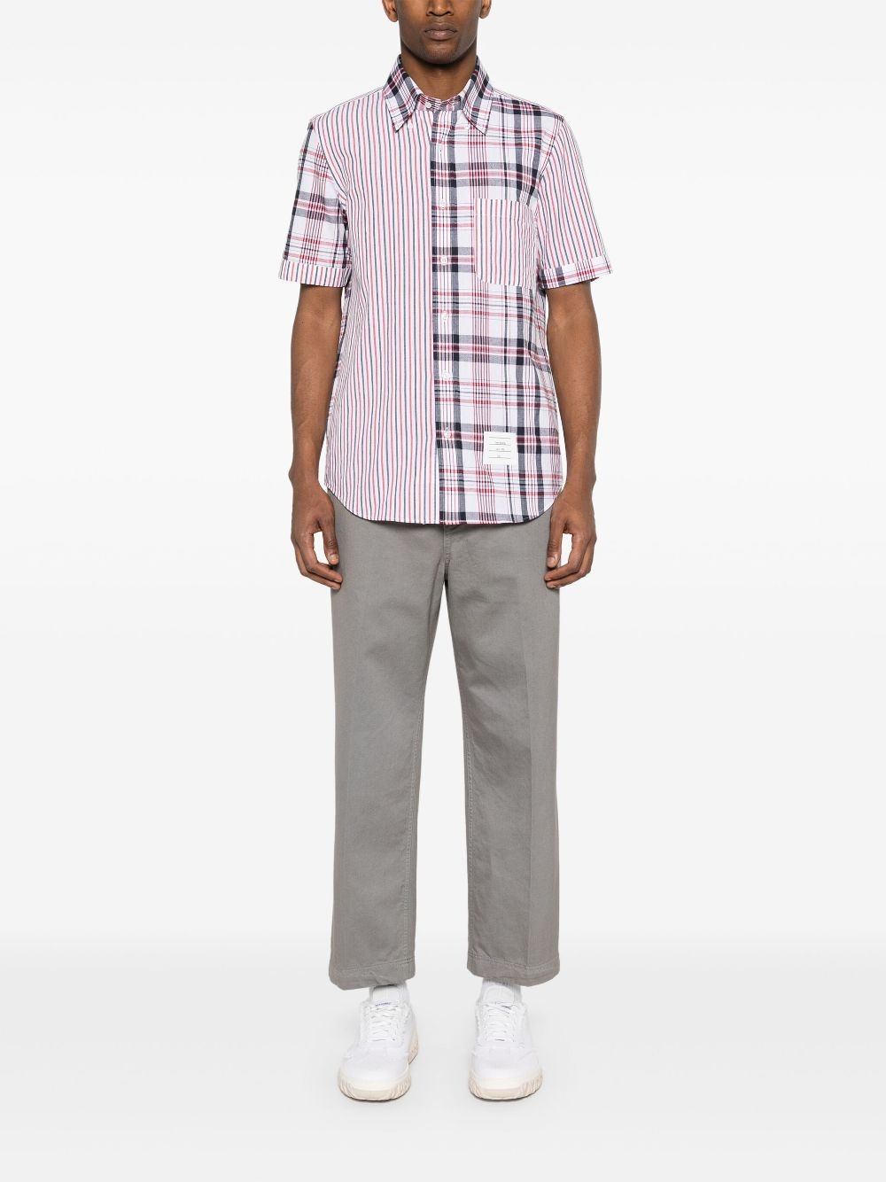mix-pattern cotton shirt - 2