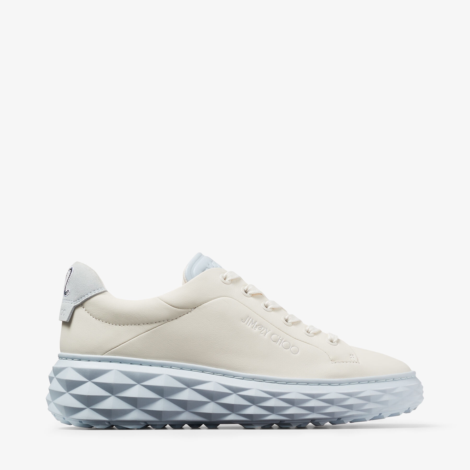 Jimmy Choo / Malbon Diamond Golf/F
Latte and Pastel Blue Leather Trainers - 1