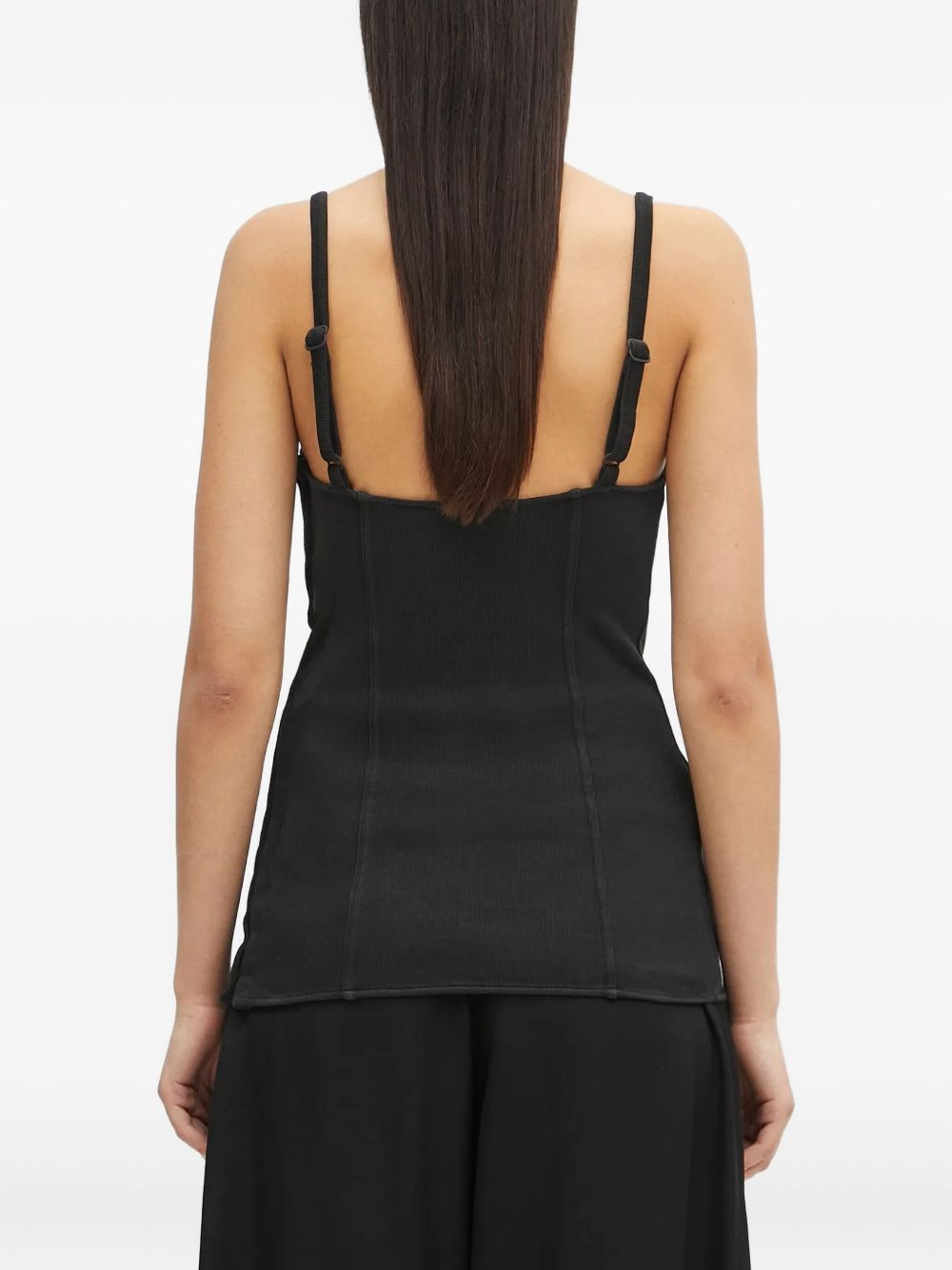 ribbed-knit scoop-neck top - 3
