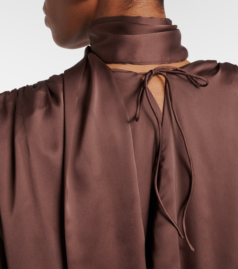 Ruched crepe de chine minidress 6