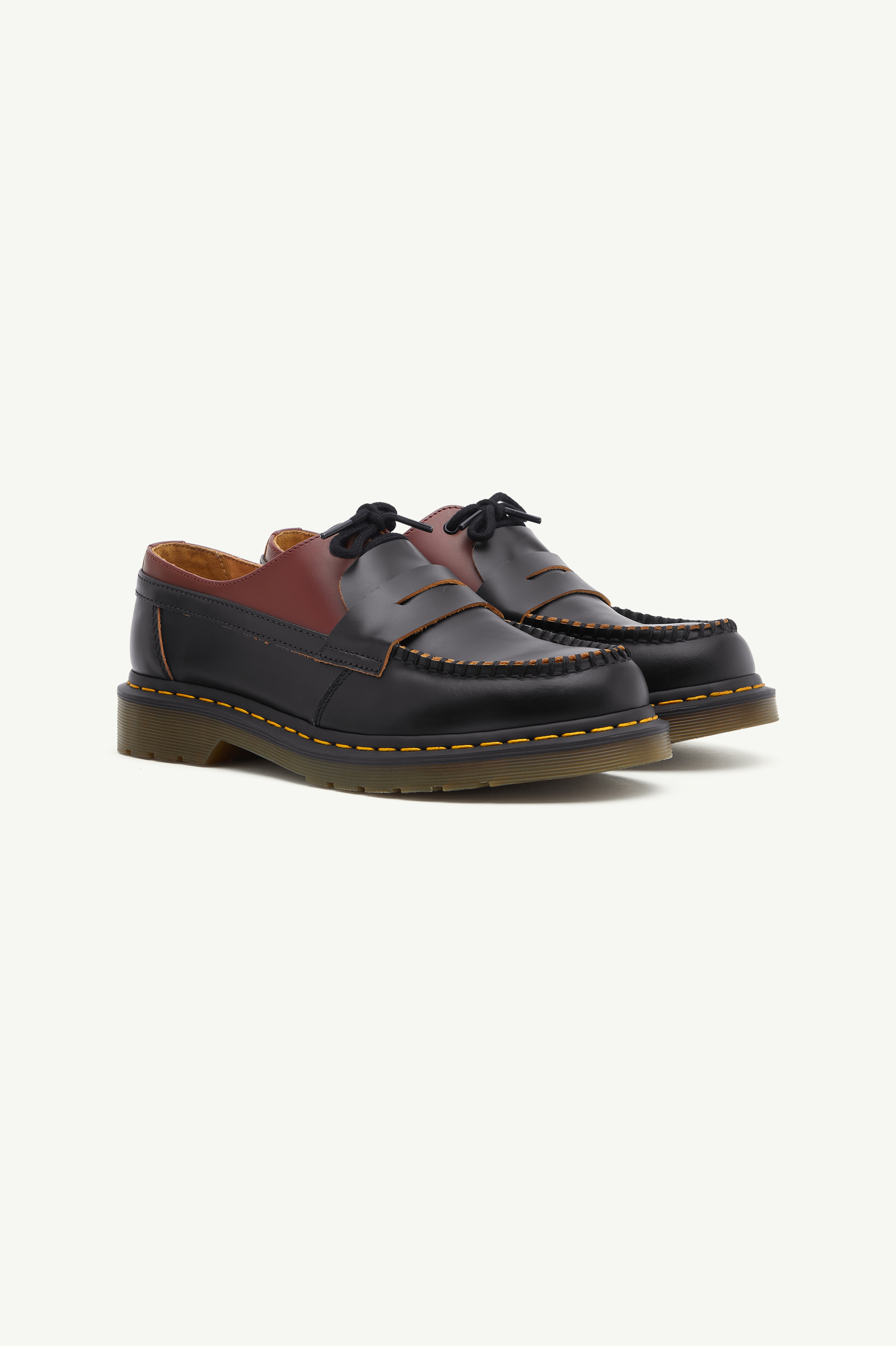 MM6×Dr. Martens 1461 Penton Mash Up Black & Burgundy Dr. Martens Edition 1461 Penton Mashup