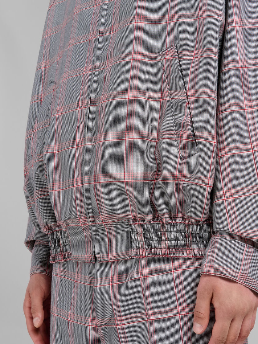 ORANGE CHECKED TECH WOOL BOMBER - 5