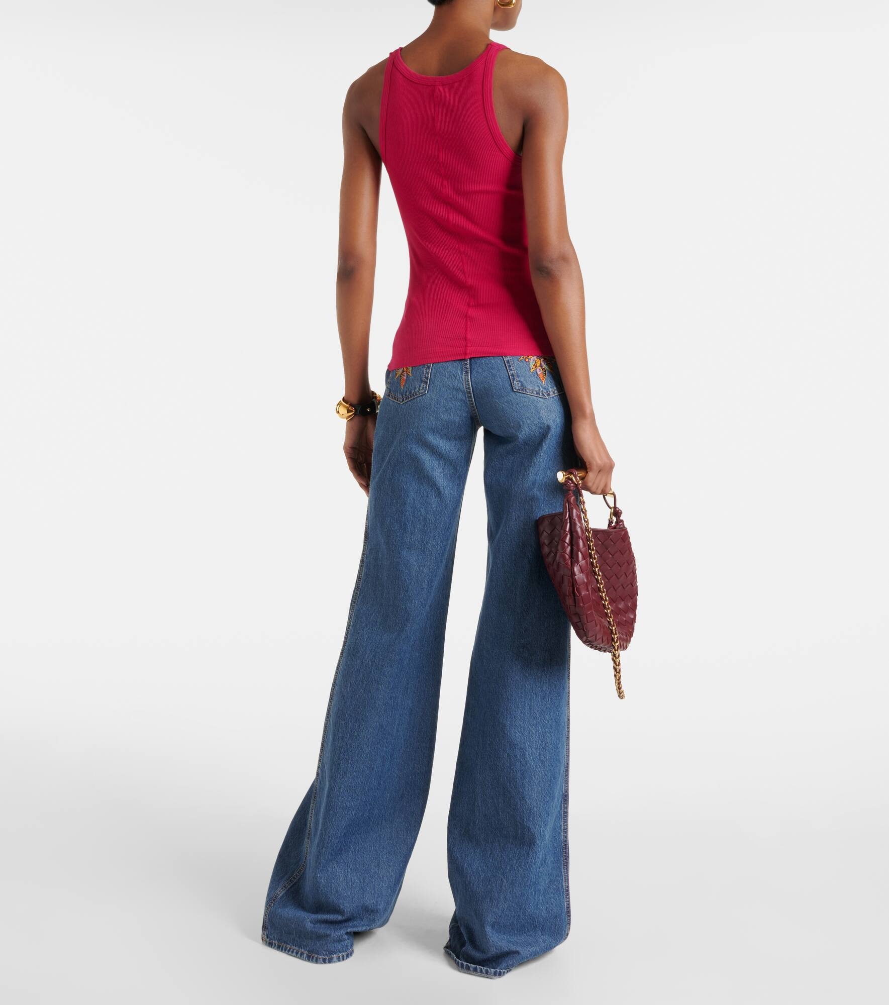Ribbed-knit cotton jersey tank top - 3