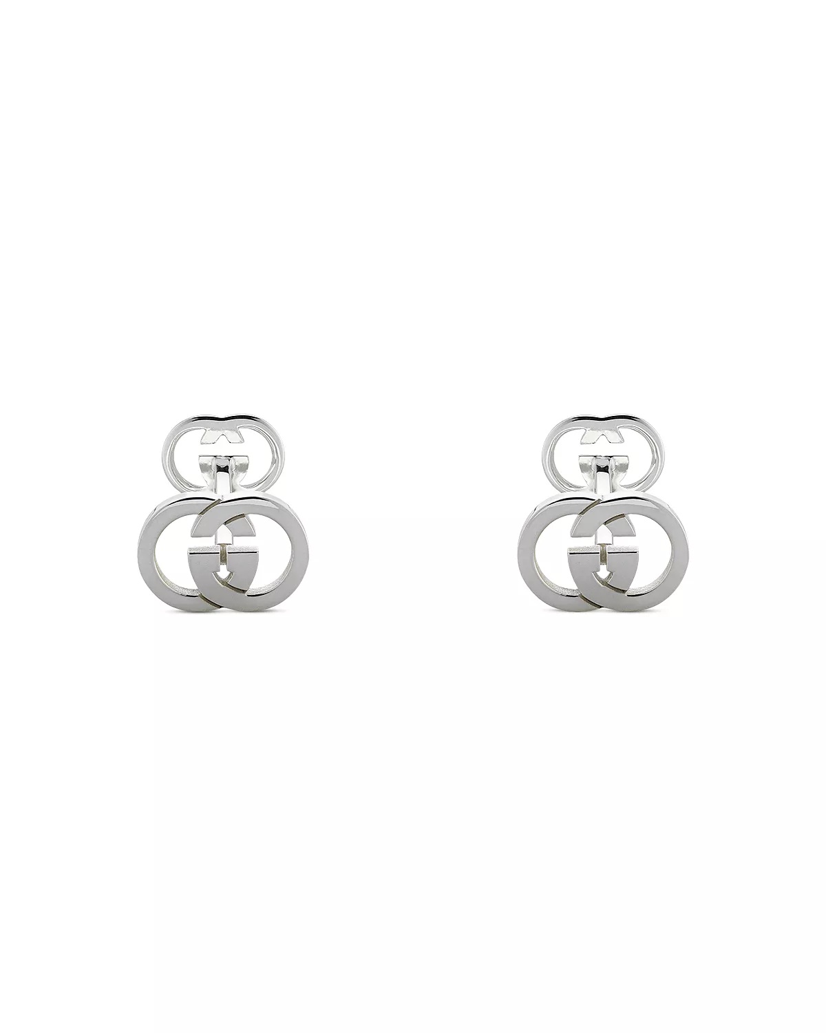 Men's Sterling Silver Interlocking G Polished Cufflinks - 1