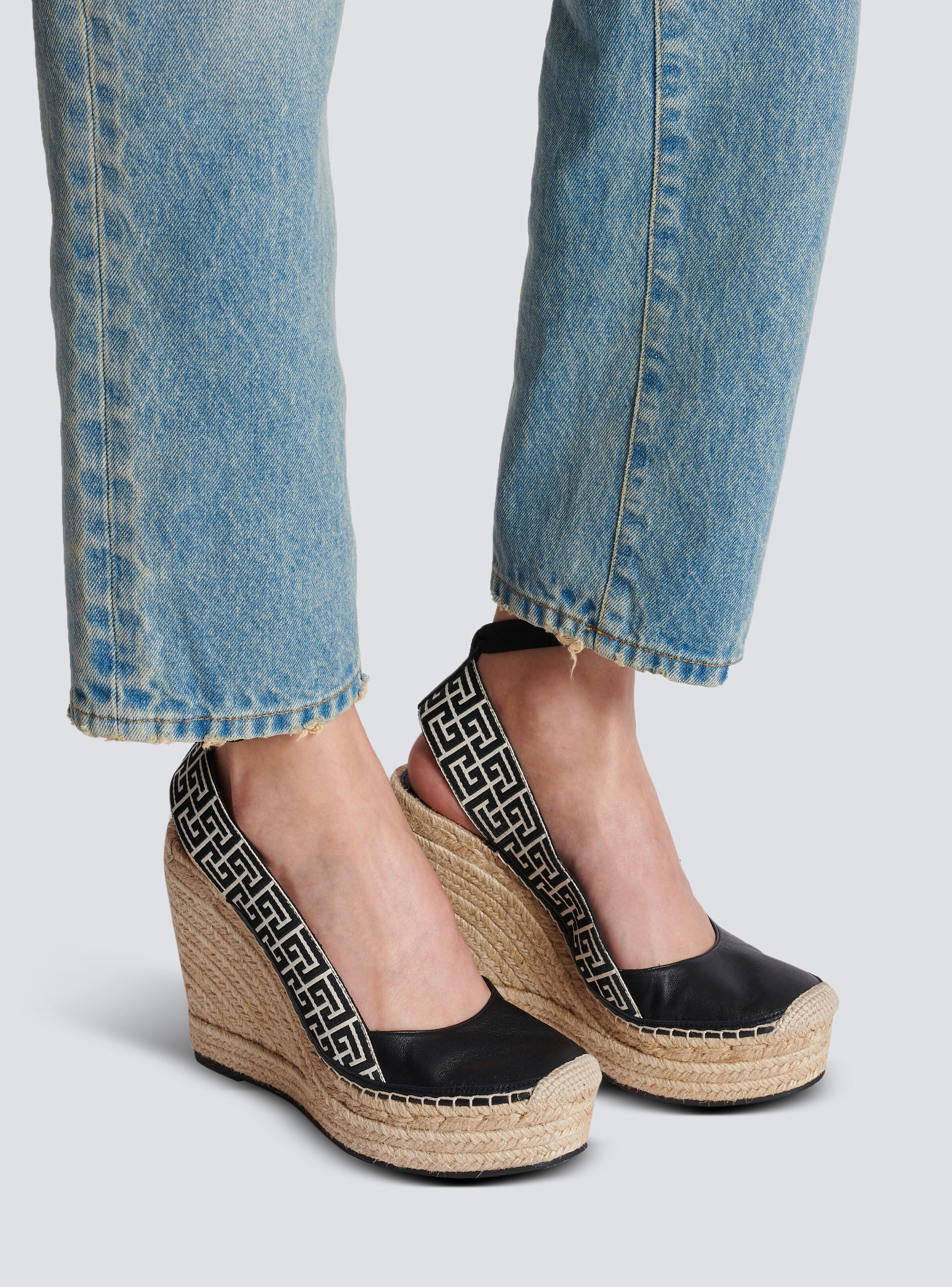 Alex monogram jacquard and leather espadrilles - 8